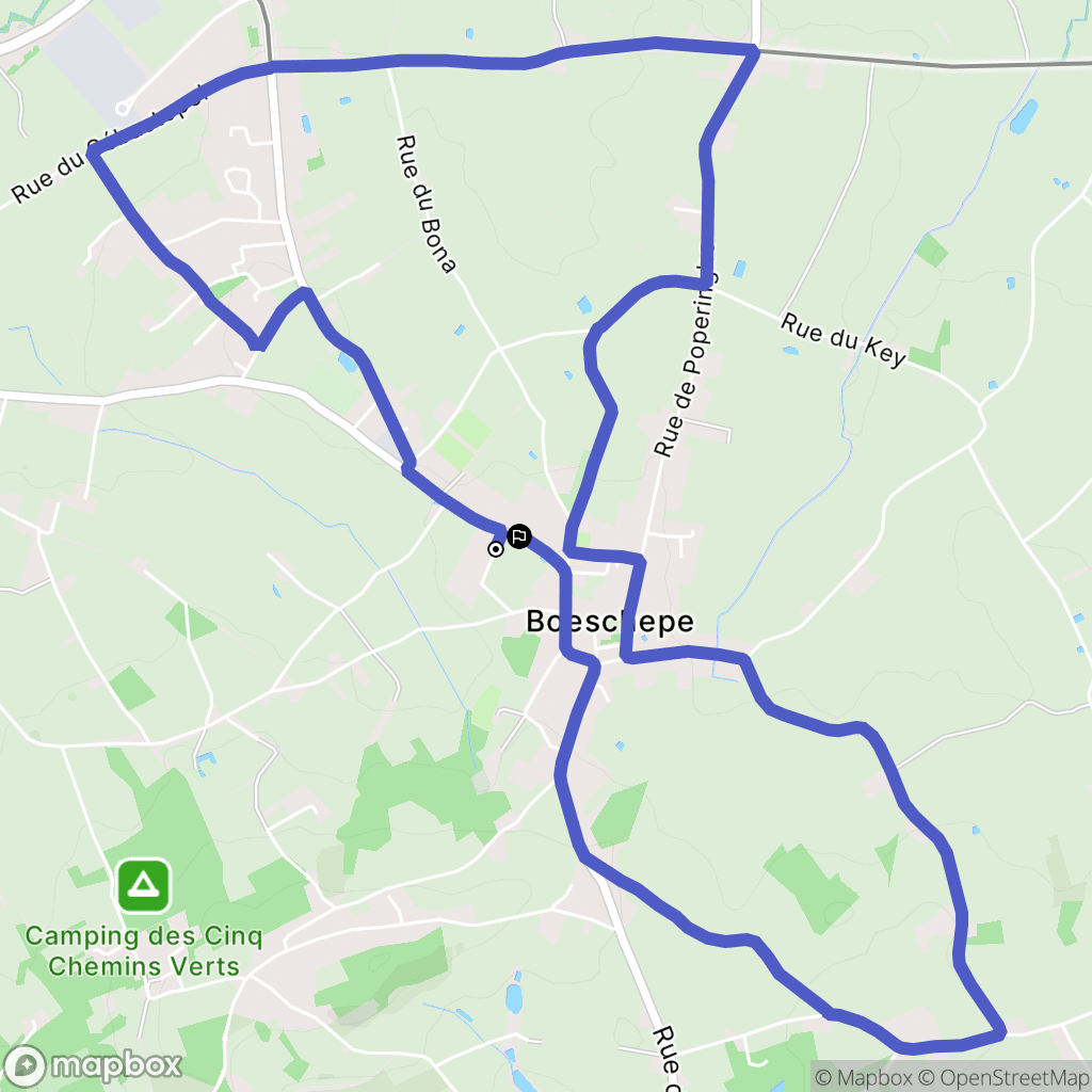 Boeschepe : carte du parcours de randonnée - France