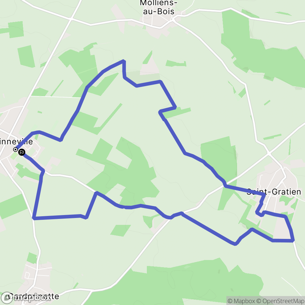 Rainneville : carte du parcours de randonnée - France