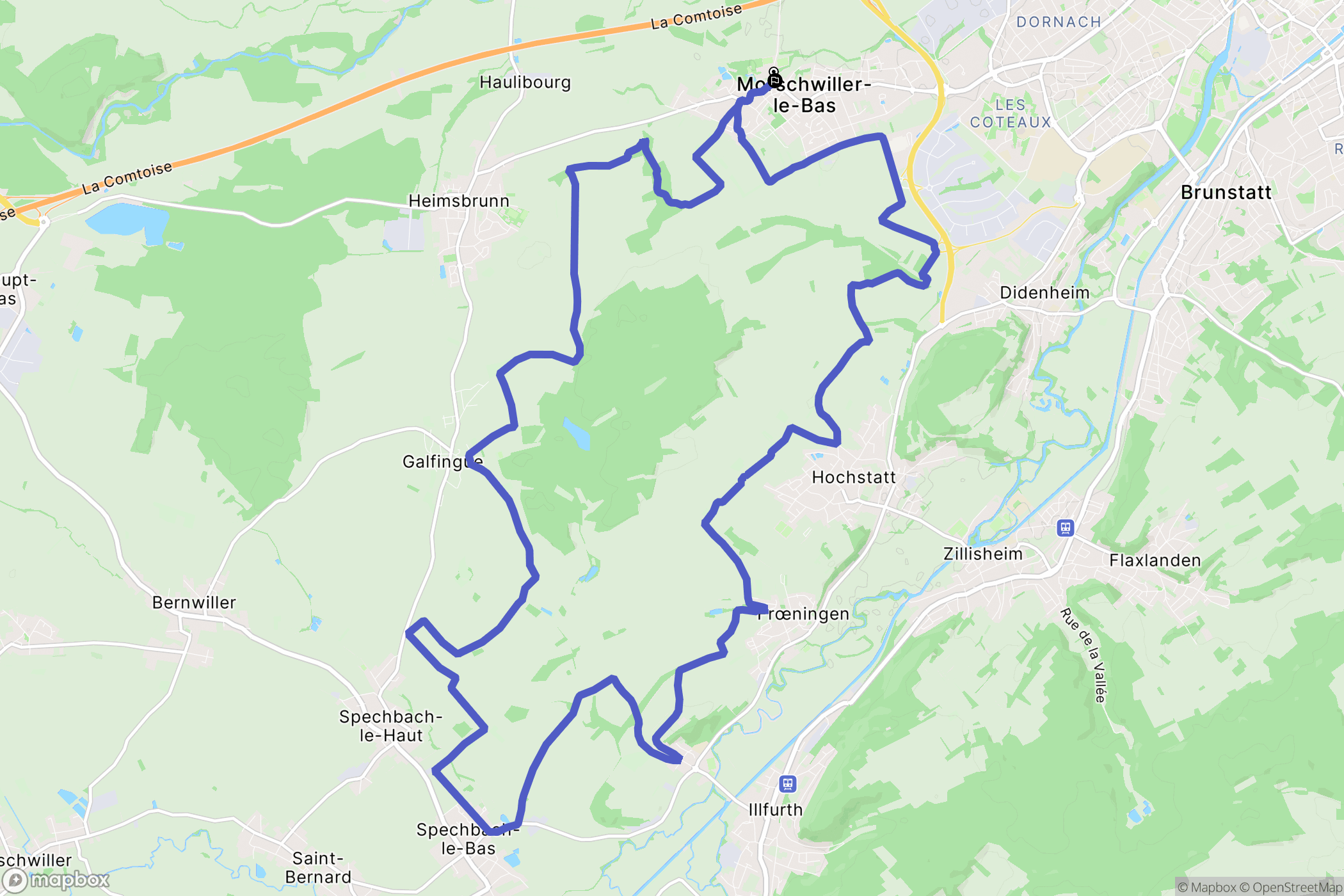 Morschwiller-le-Bas : carte du parcours de randonnée - France
