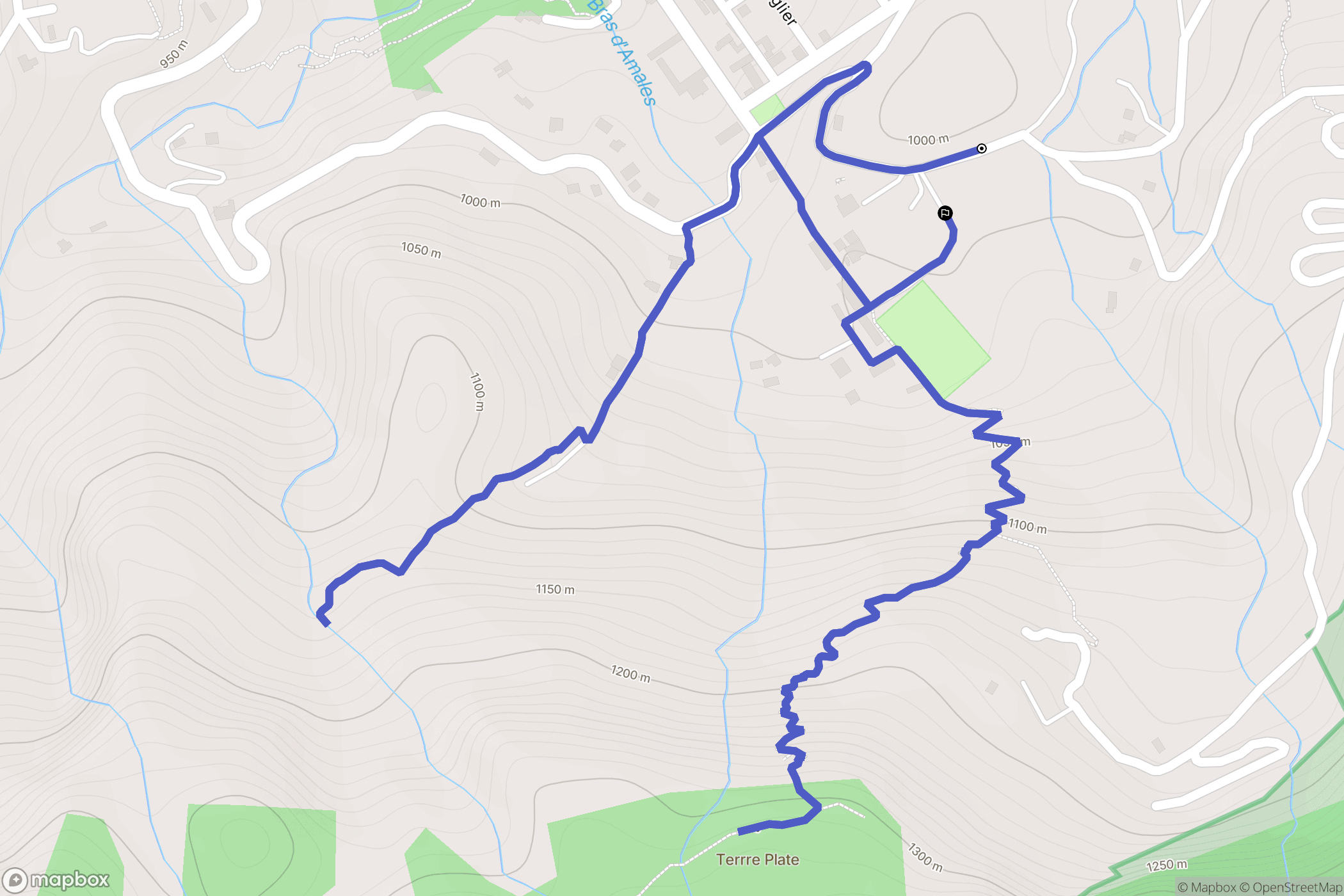 Salazie : carte du parcours de randonnée - France