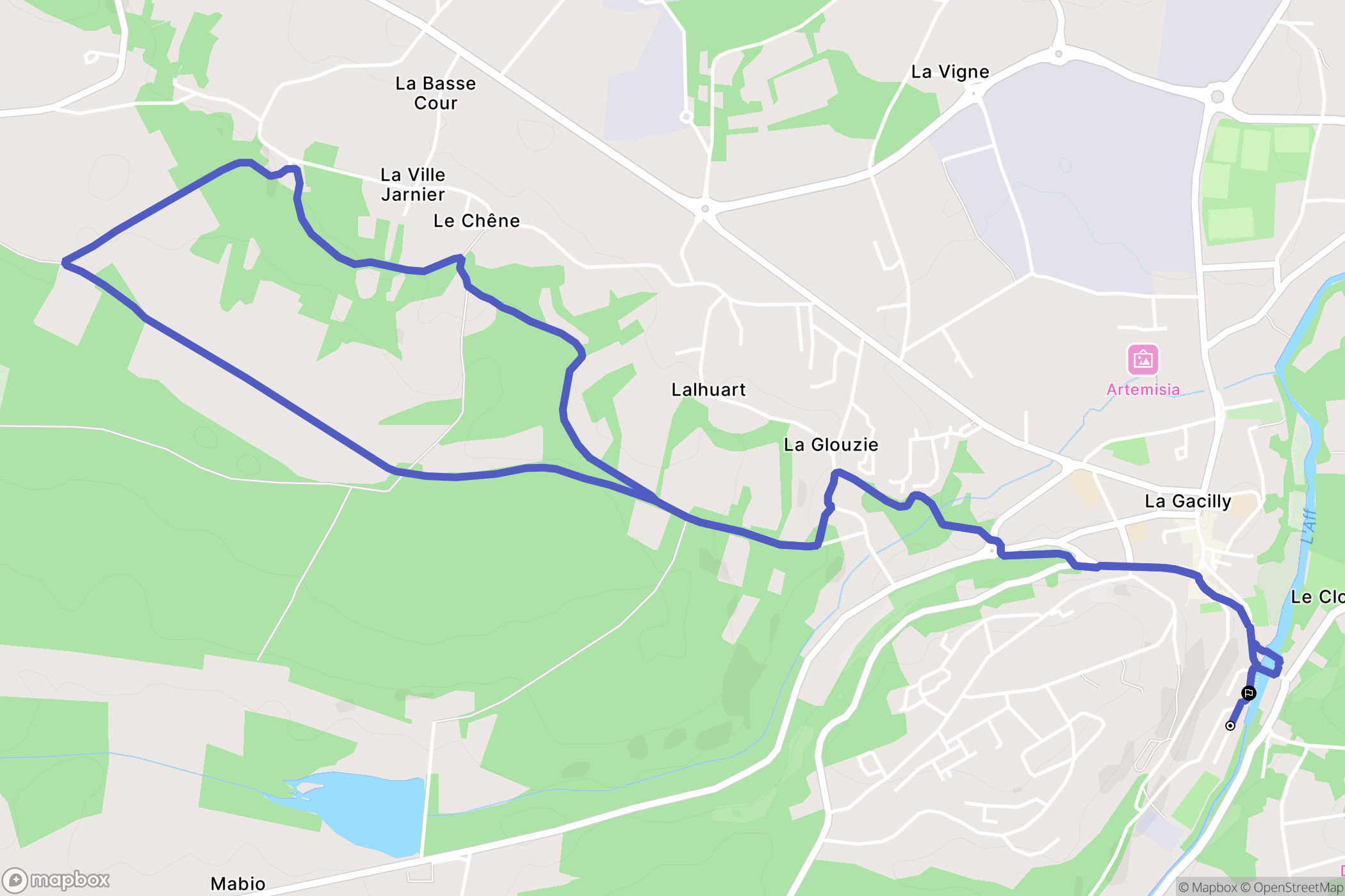 La Gacilly : carte du parcours de randonnée - France