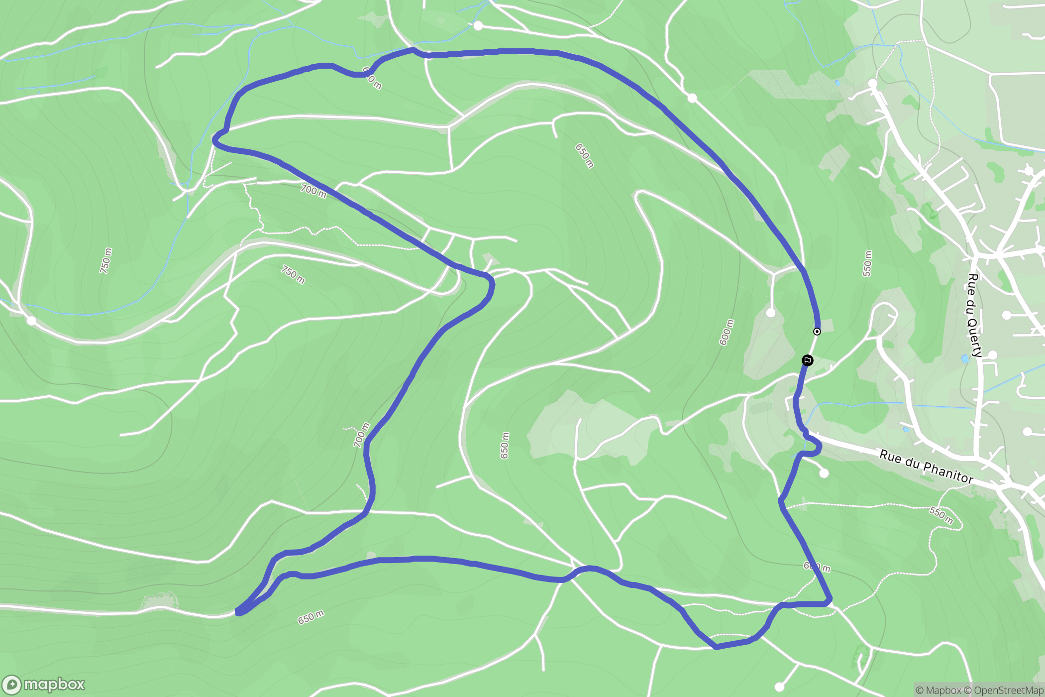 Lepuix : carte du parcours de randonnée - France