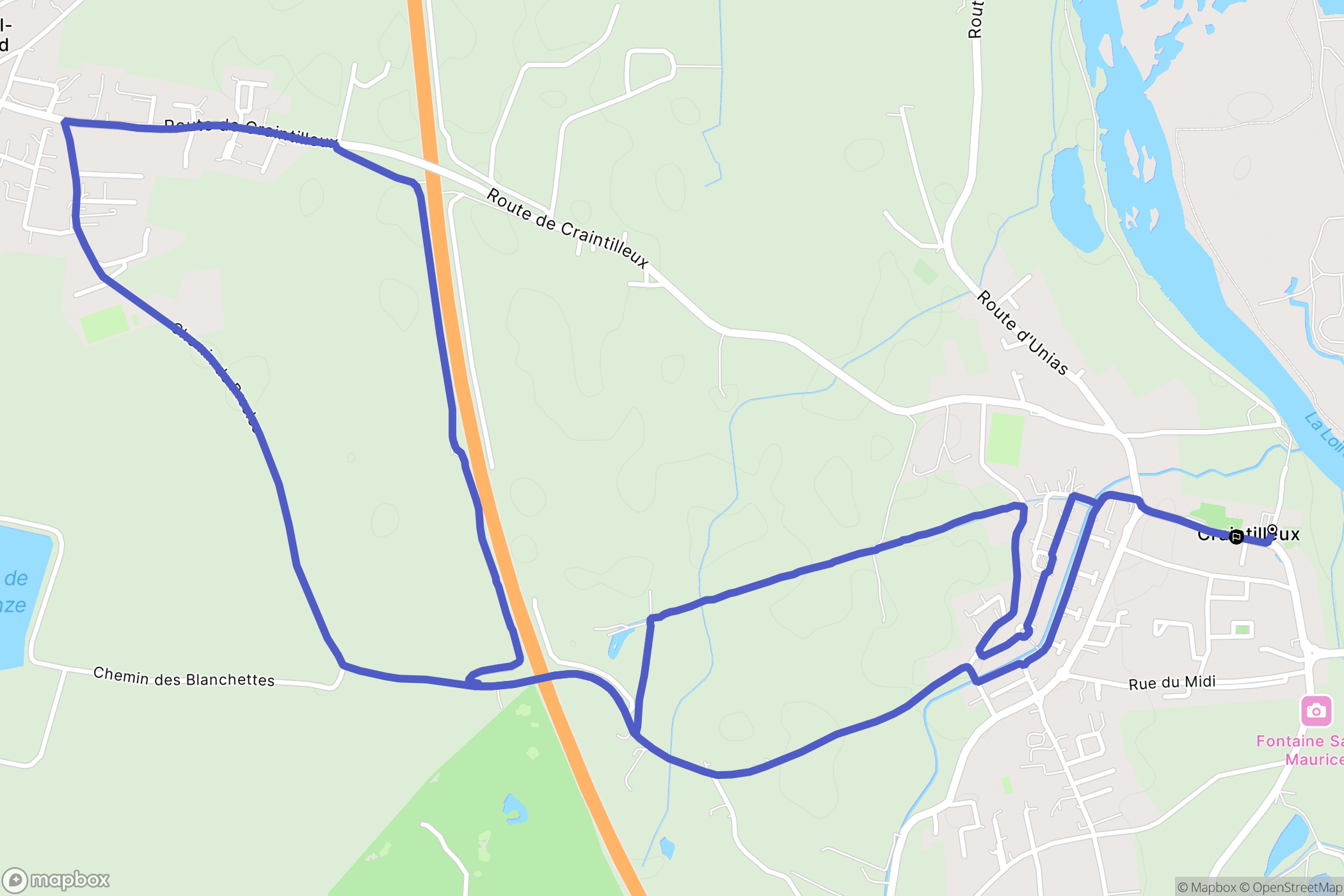 Craintilleux : carte du parcours de randonnée - France