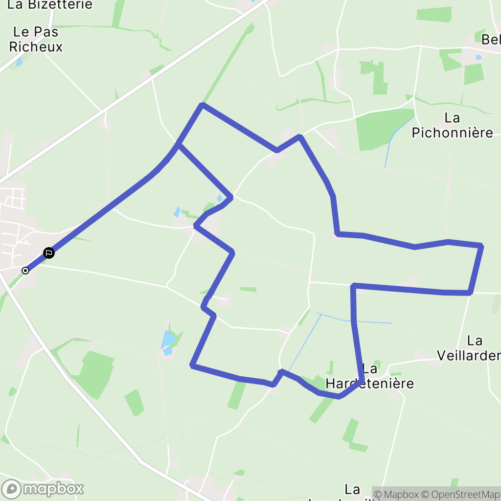 Ligné : carte du parcours de randonnée - France