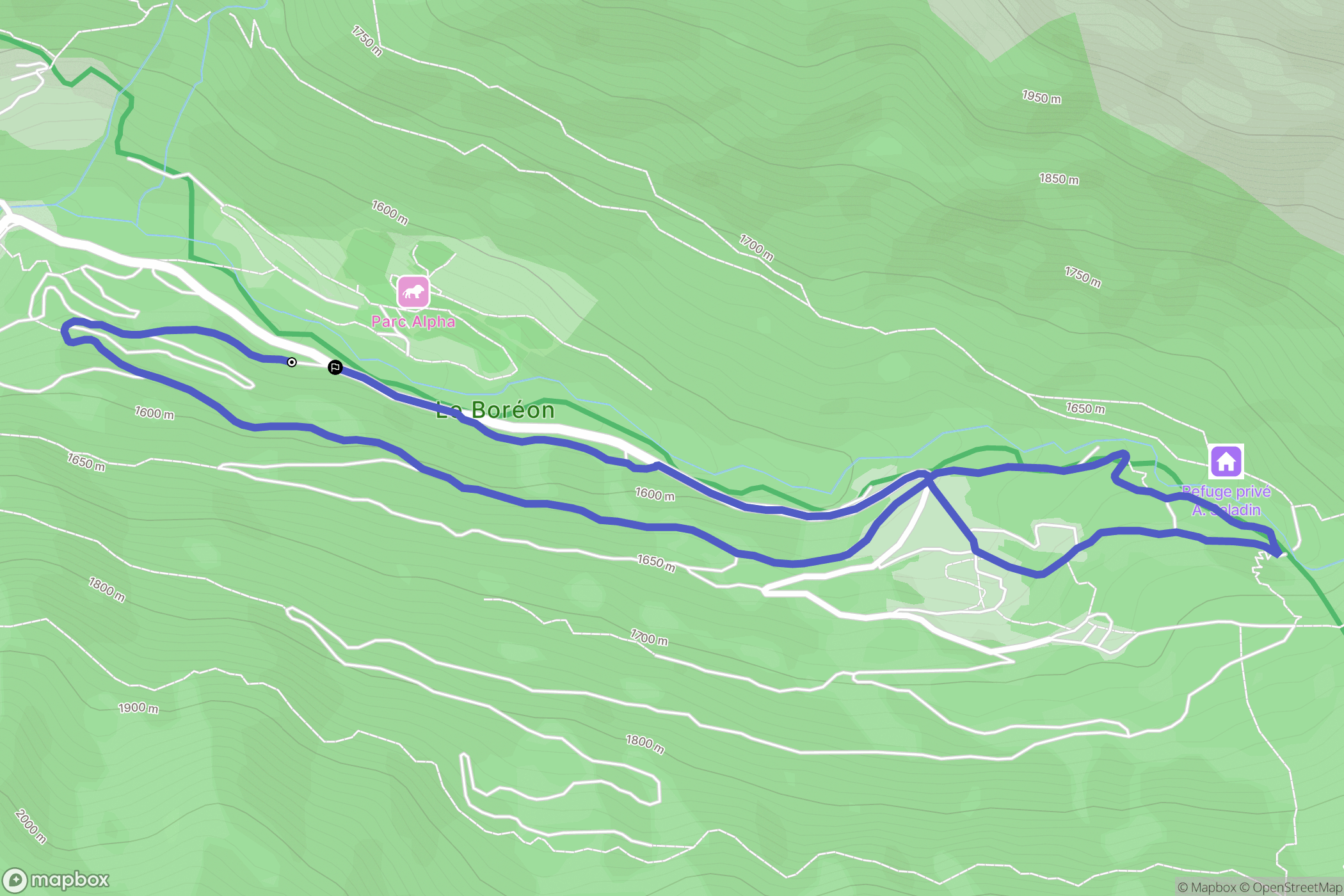 Saint-Martin-Vésubie : carte du parcours de randonnée - France