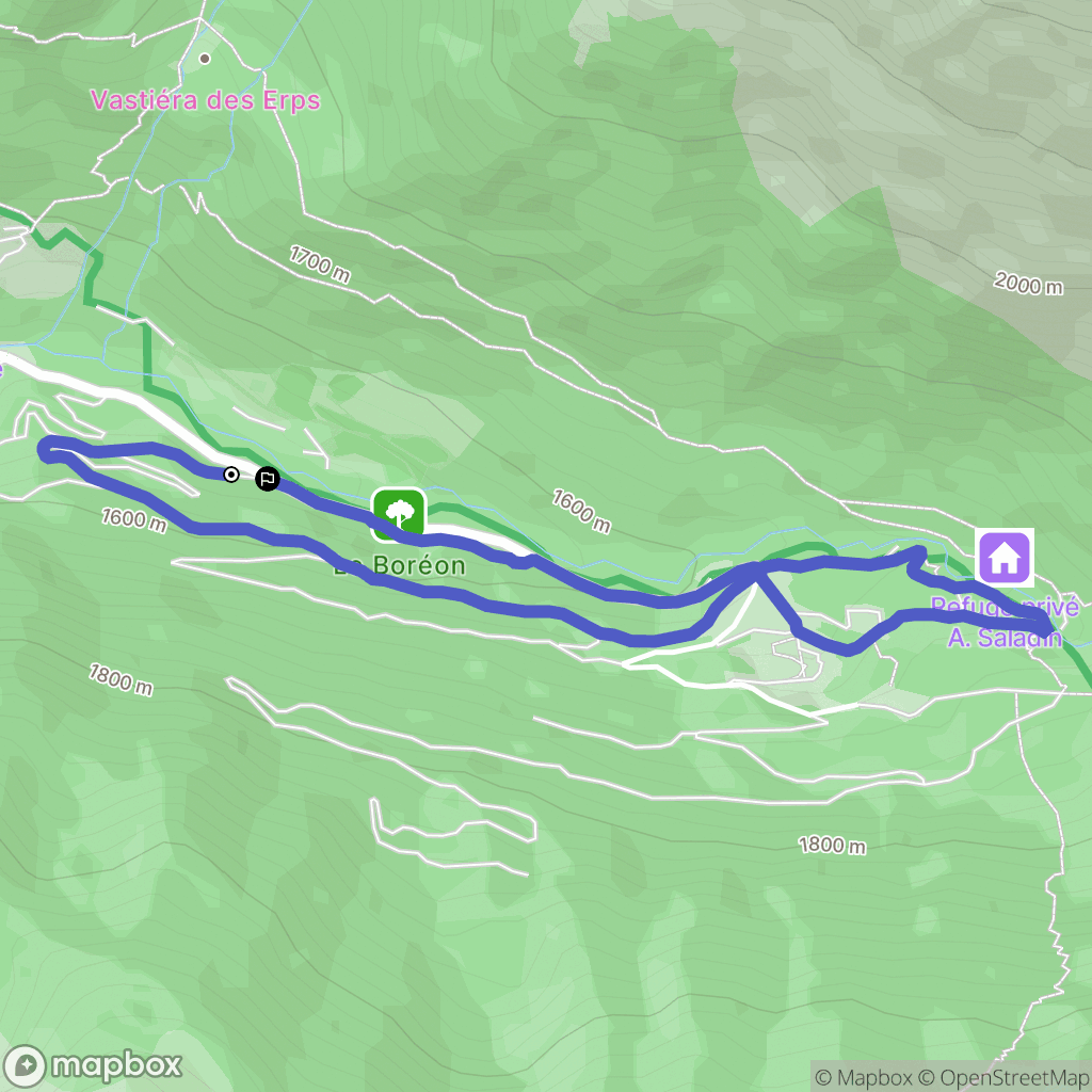 Saint-Martin-Vésubie : carte du parcours de randonnée - France