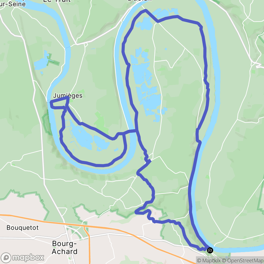 La Bouille : carte du parcours de randonnée - France