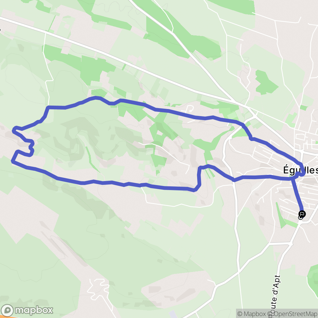 Éguilles : carte du parcours de randonnée - France