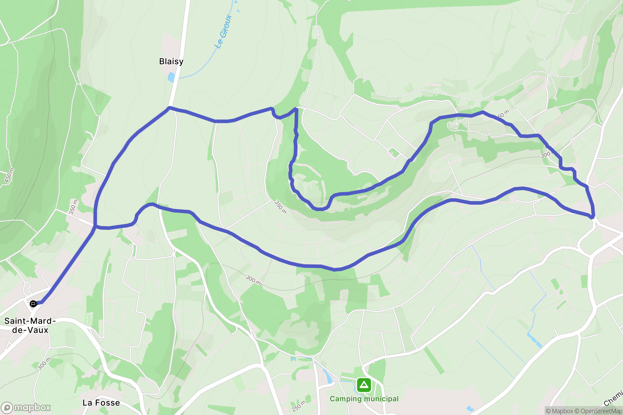 Saint-Mard-de-Vaux : carte du parcours de randonnée - France