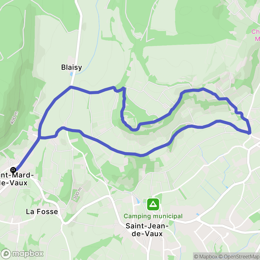 Saint-Mard-de-Vaux : carte du parcours de randonnée - France