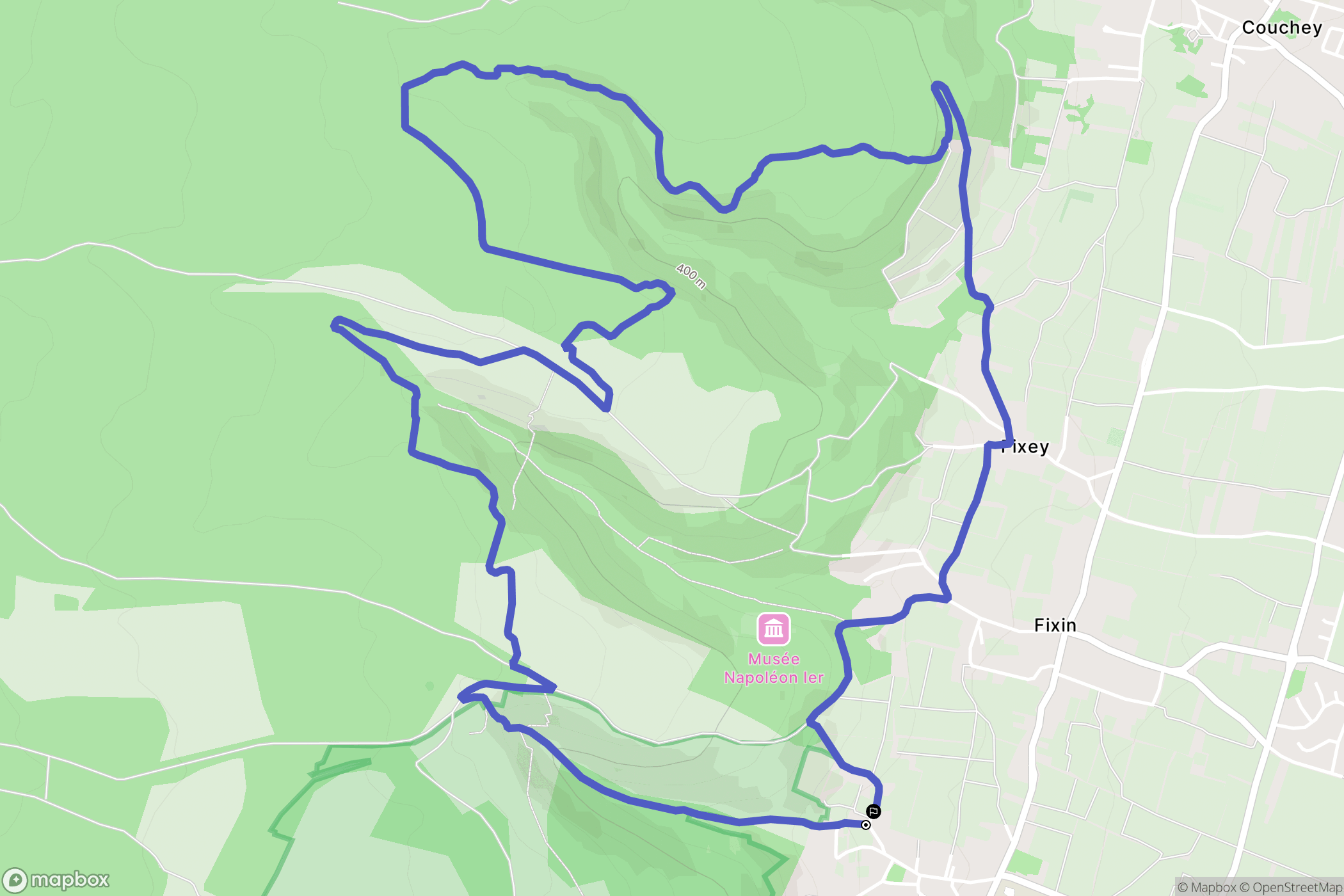 Brochon : carte du parcours de randonnée - France
