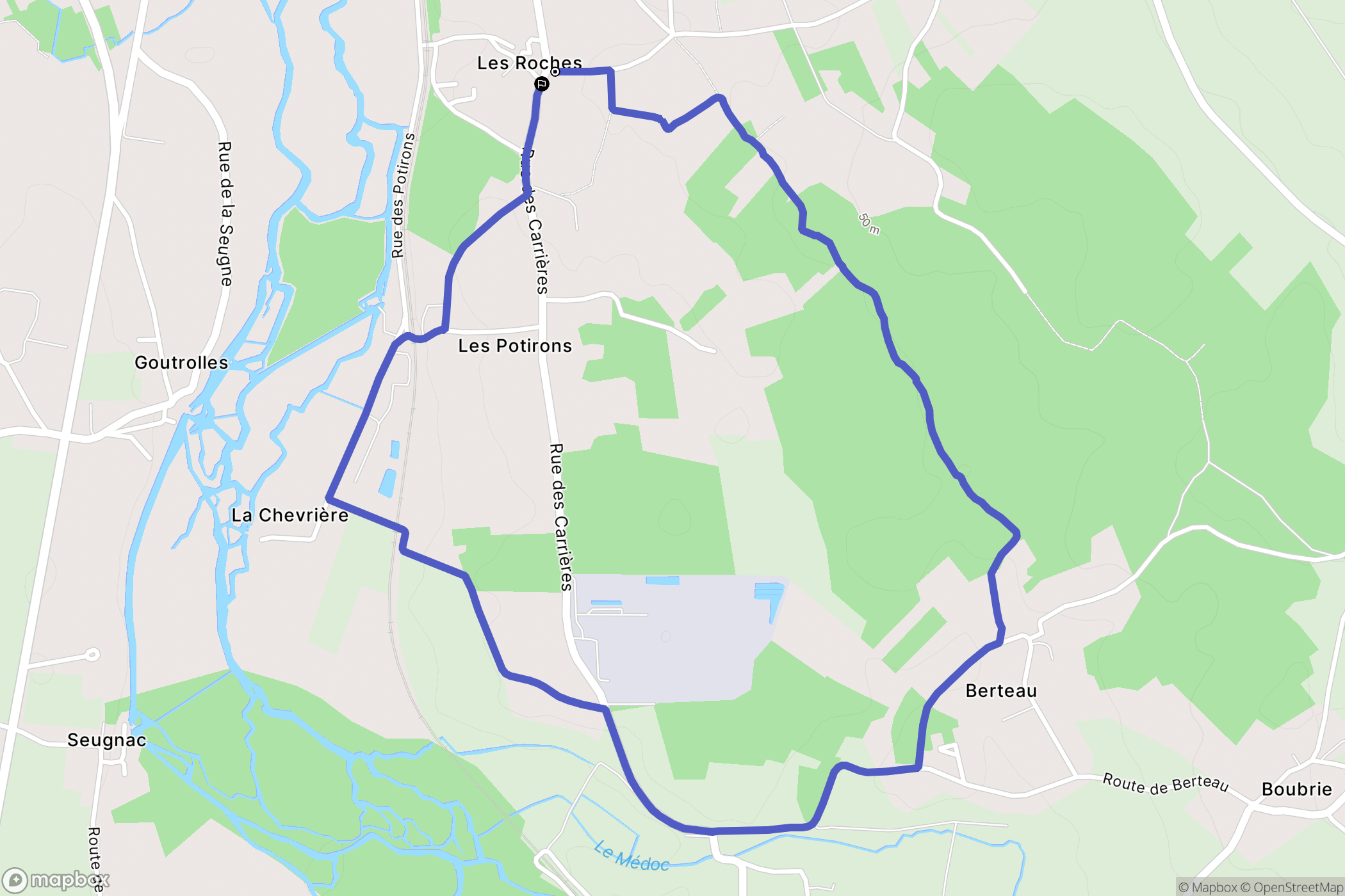 Pons : carte du parcours de randonnée - France