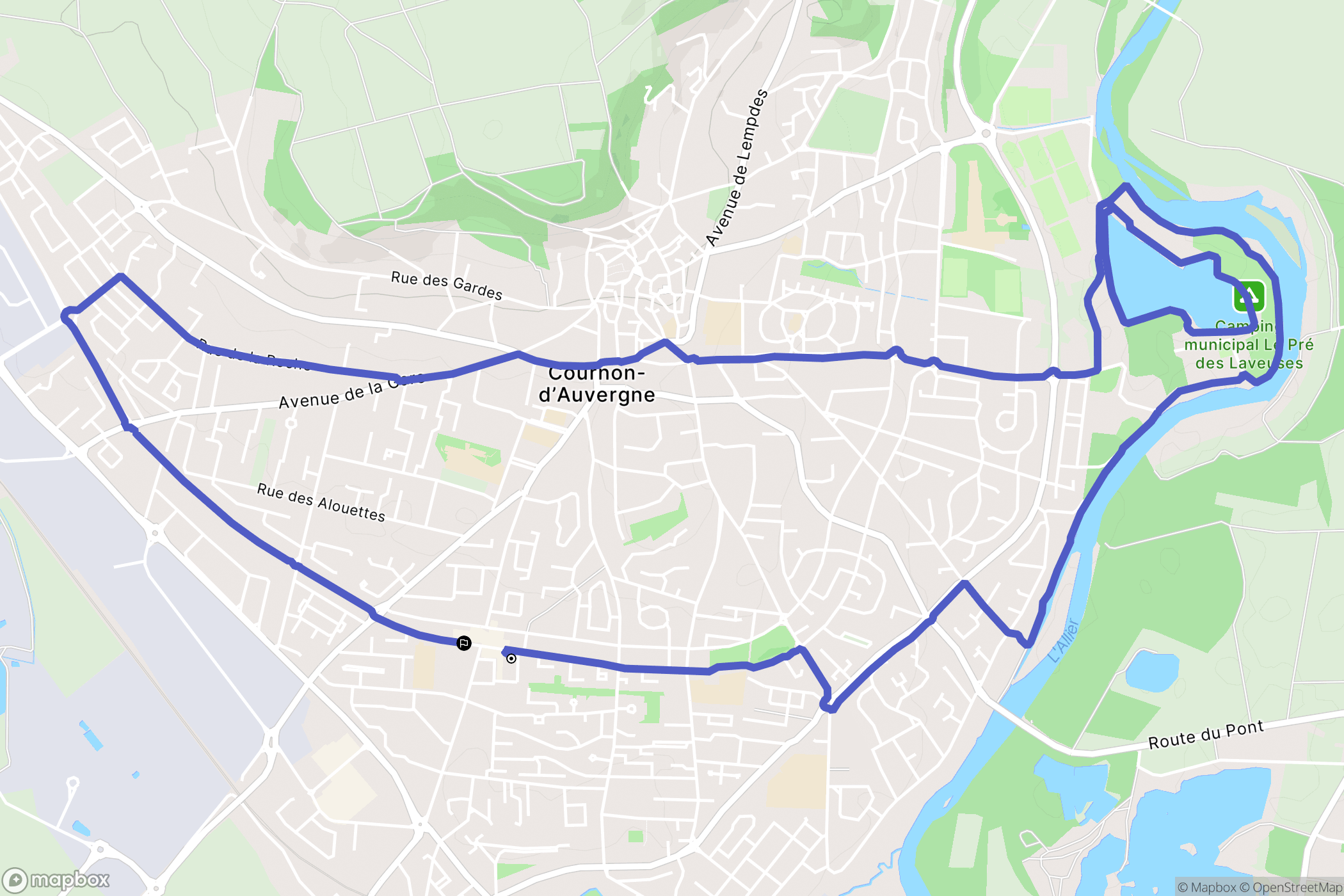 Cournon-d'Auvergne : carte du parcours de randonnée - France