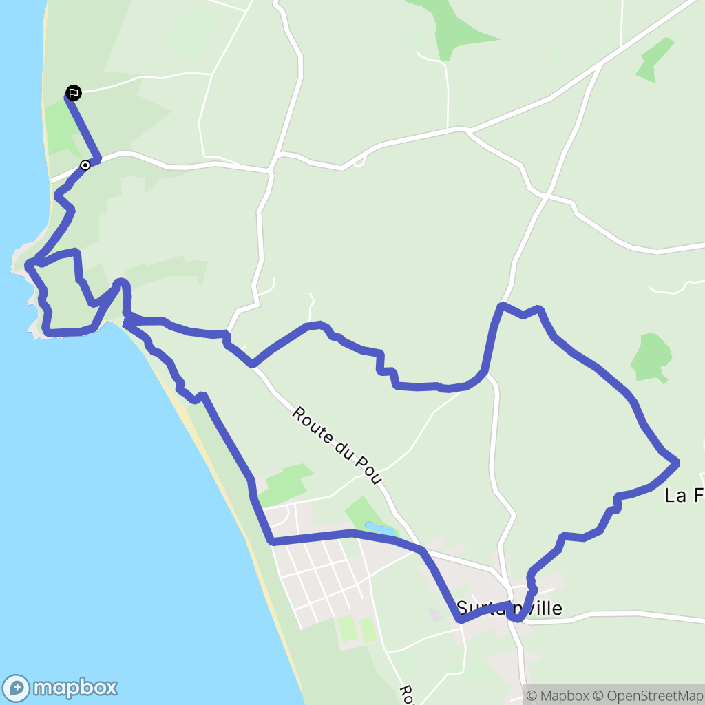 Le Rozel : carte du parcours de randonnée - France