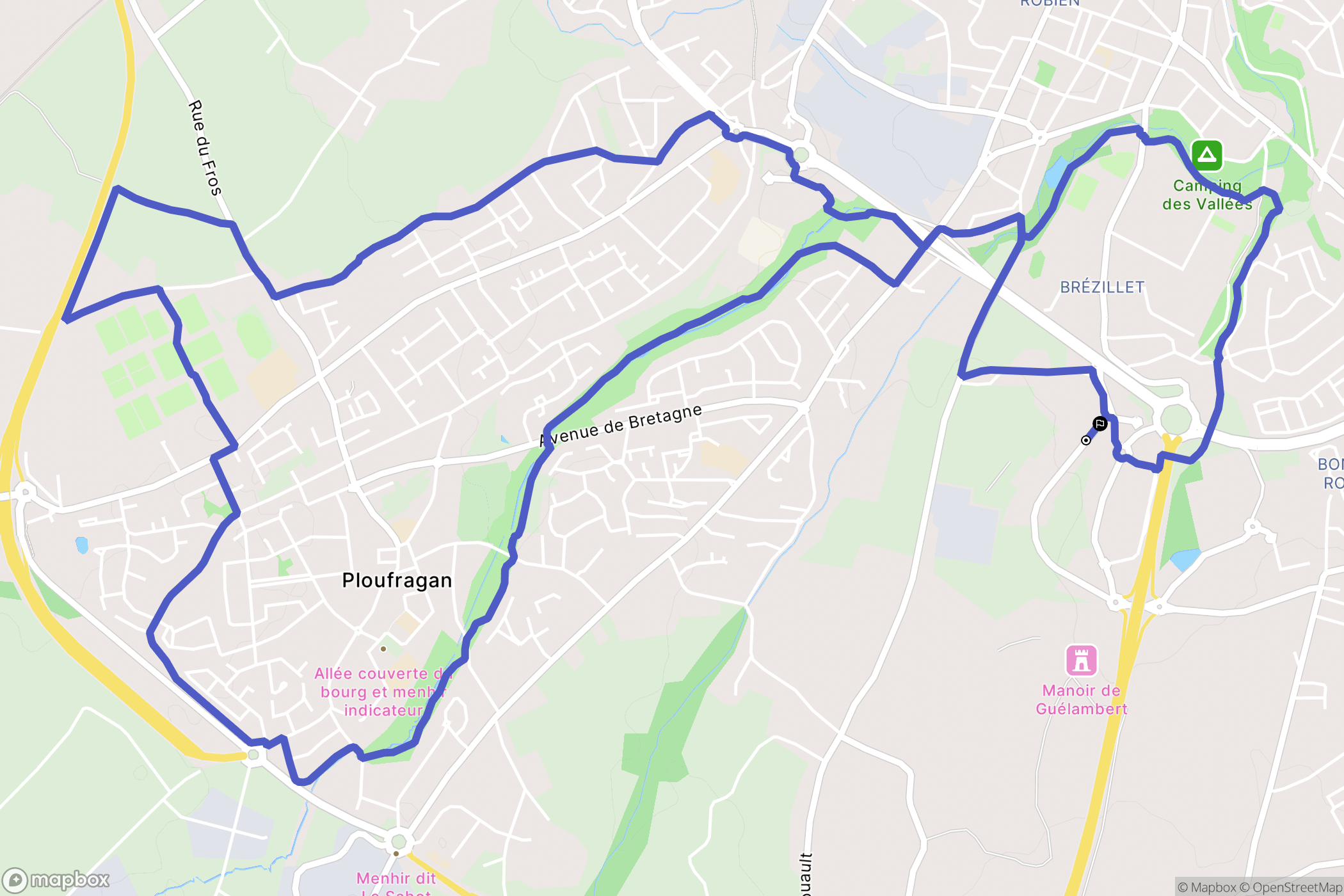 Trégueux : carte du parcours de randonnée - France