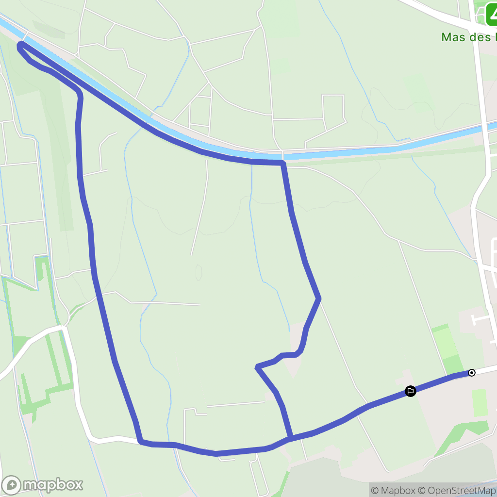 Vauvert : carte du parcours de randonnée - France