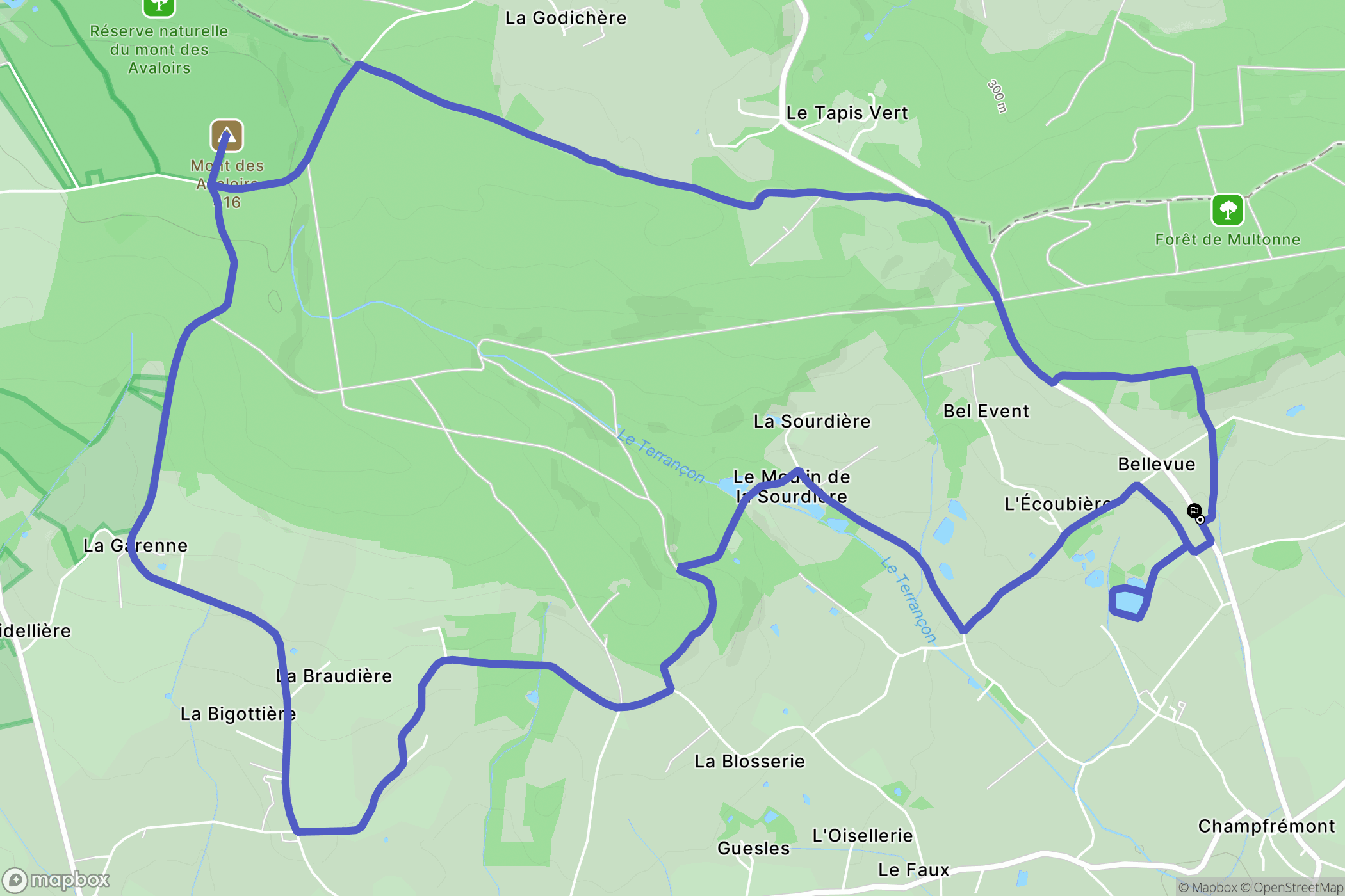Champfrémont : carte du parcours de randonnée - France
