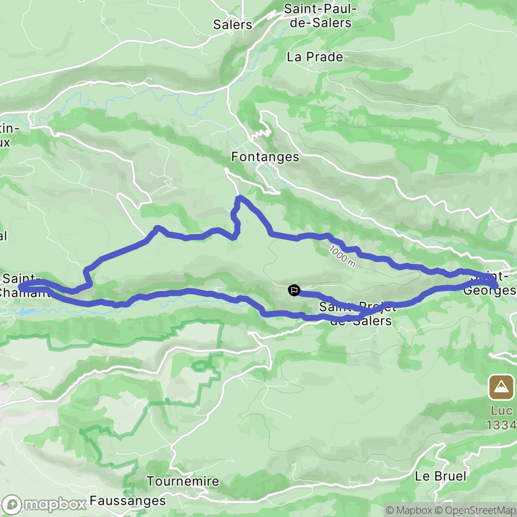 Saint-Projet-de-Salers : carte du parcours de randonnée - France