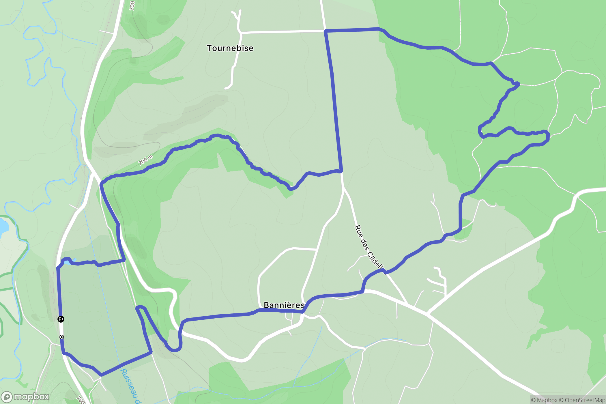Saint-Pierre-le-Chastel : carte du parcours de randonnée - France