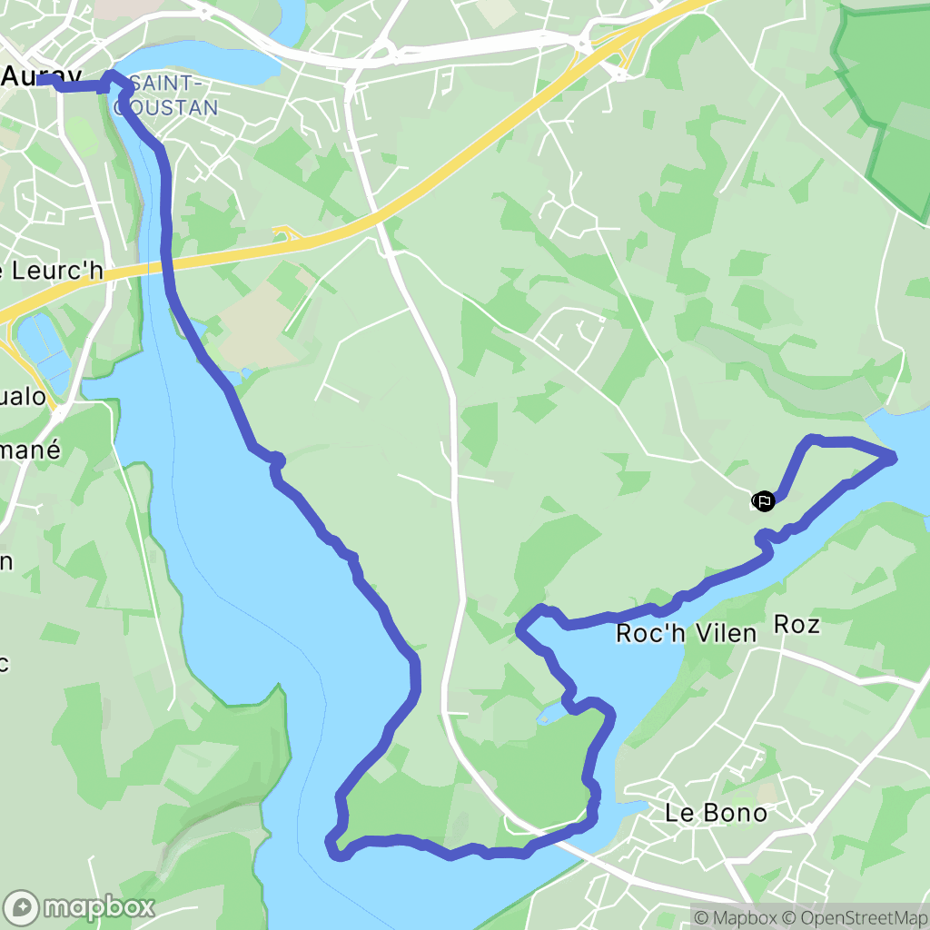 Pluneret : carte du parcours de randonnée - France
