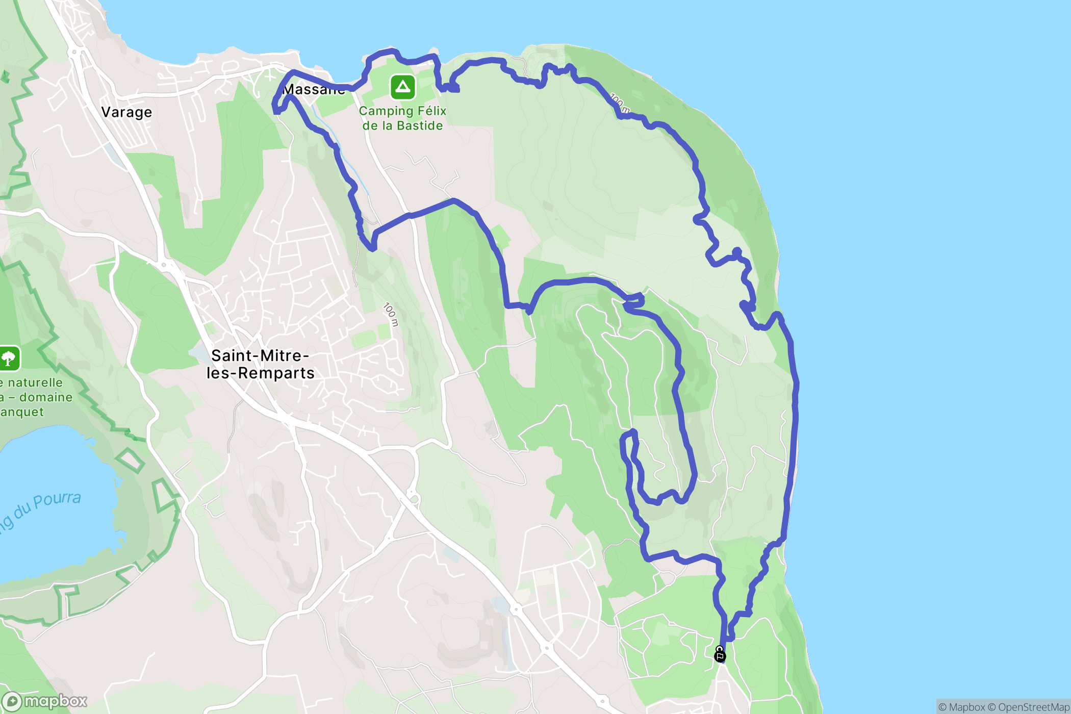 Martigues : carte du parcours de randonnée - France