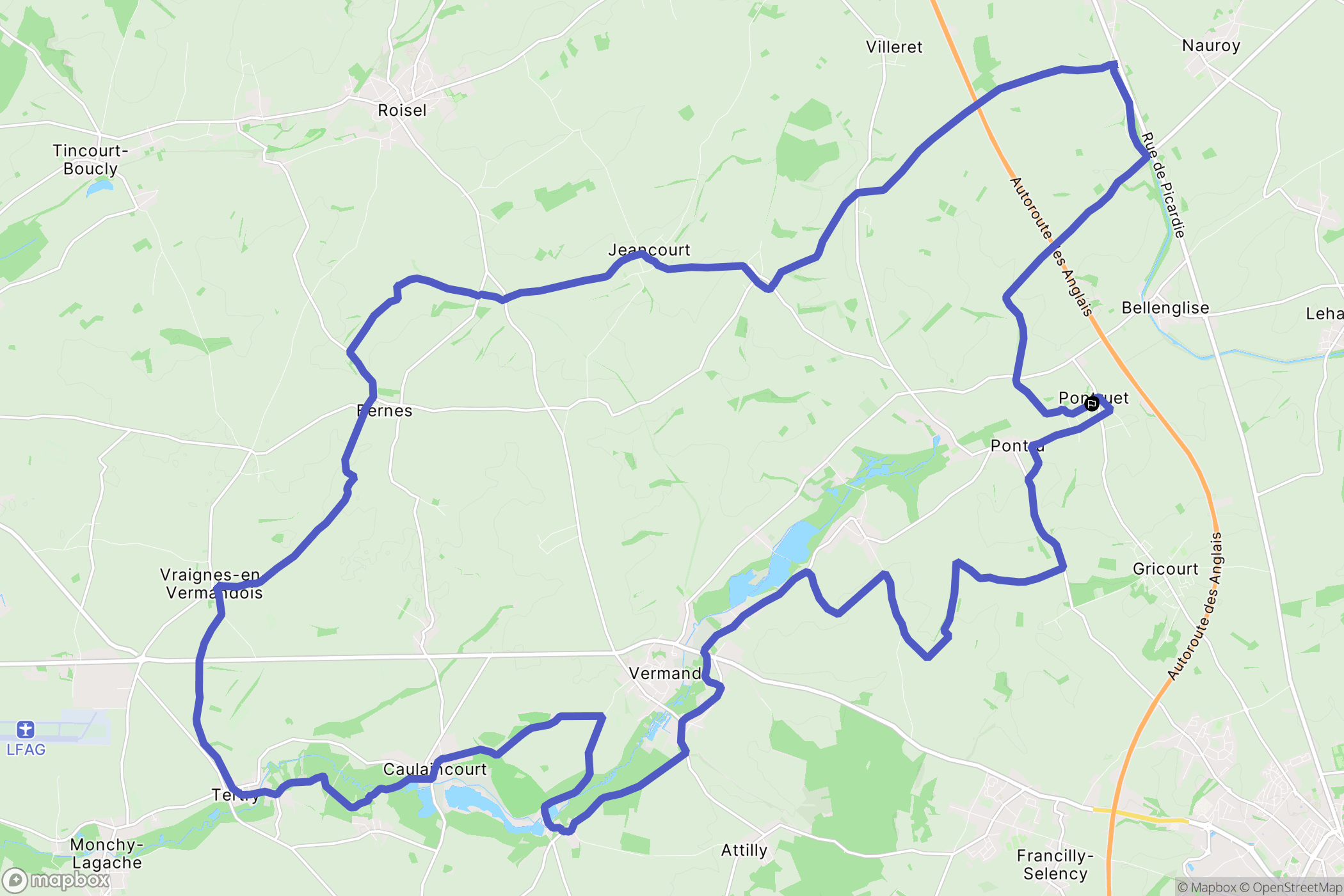 Pontruet : carte du parcours de randonnée - France