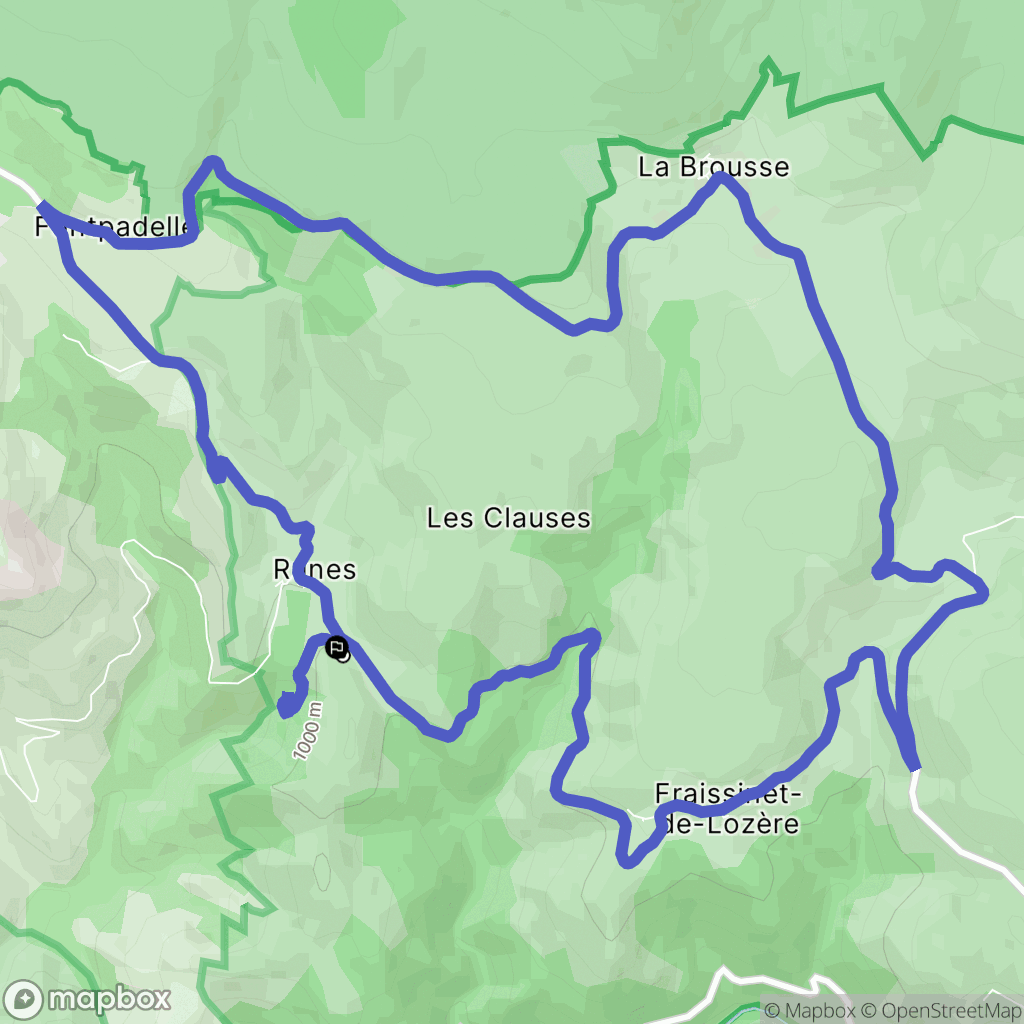 Pont-de-Montvert-Sud-Mont-Lozère : carte du parcours de randonnée - France