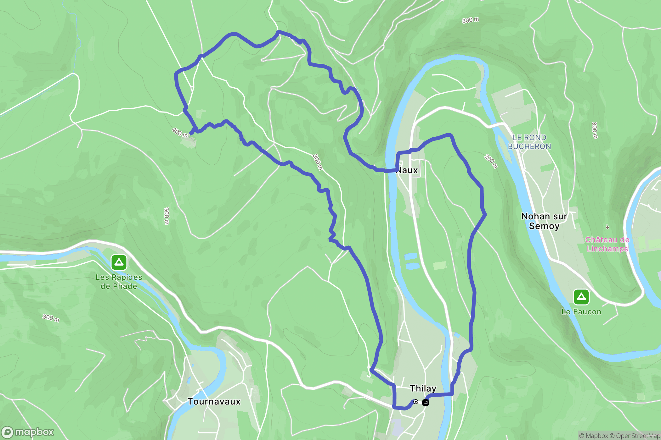 Thilay : carte du parcours de randonnée - France