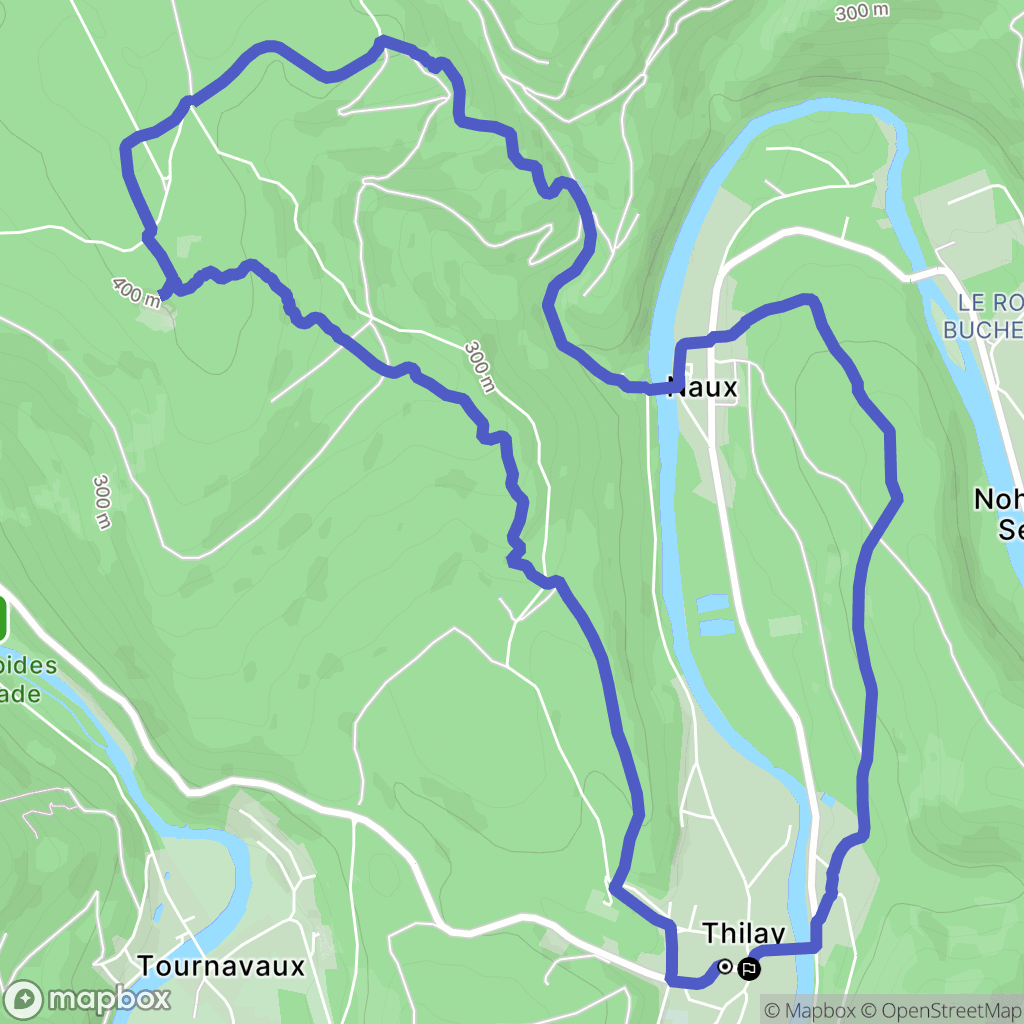 Thilay : carte du parcours de randonnée - France