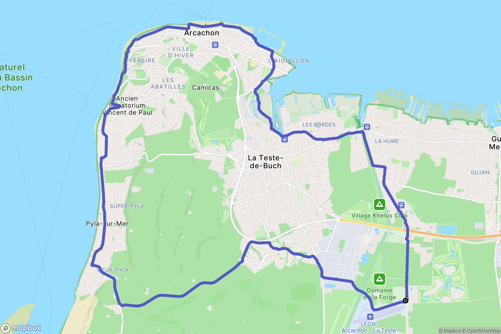 Gujan-Mestras : carte du parcours de randonnée - France