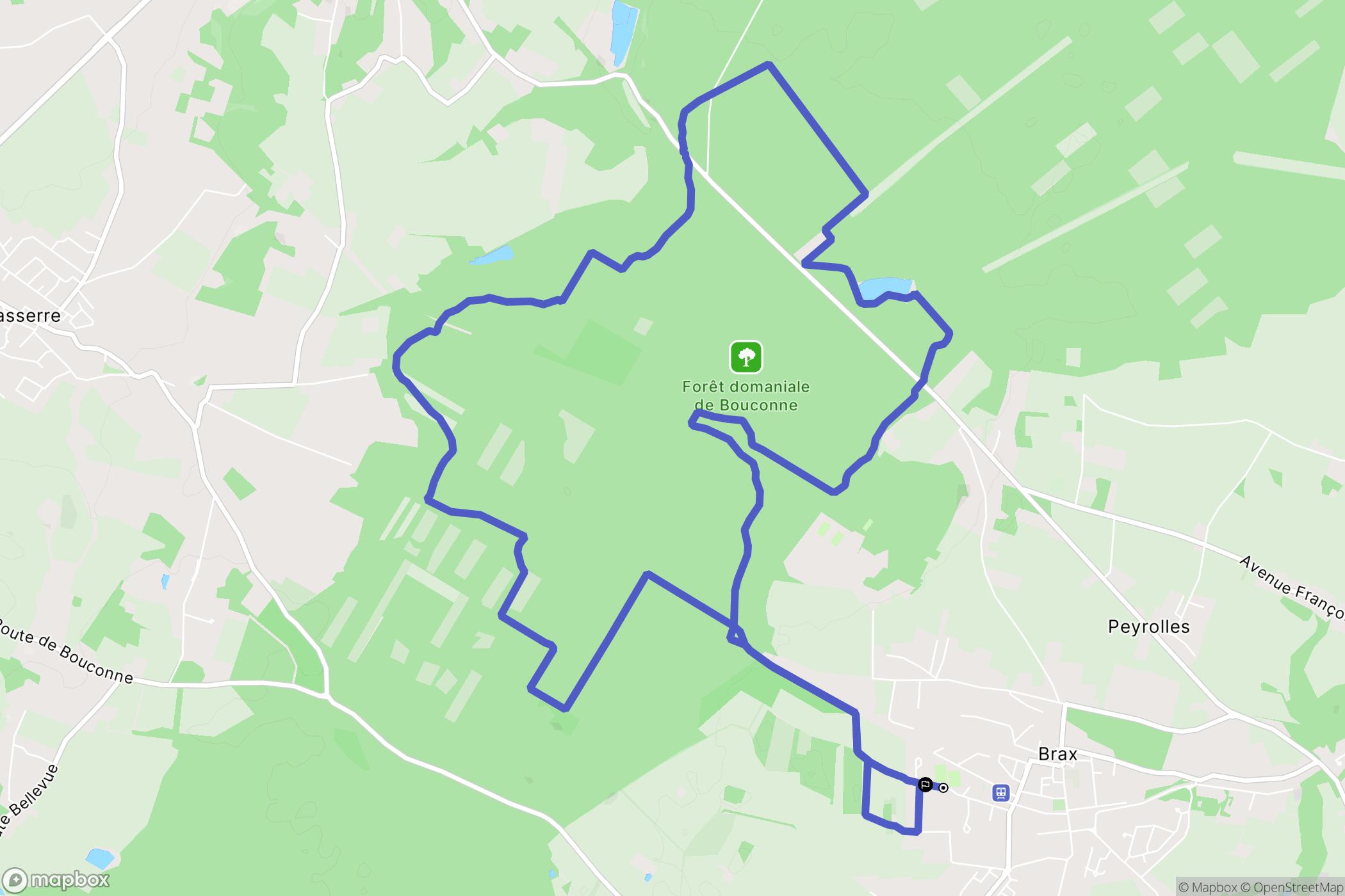 Brax : carte du parcours de randonnée - France