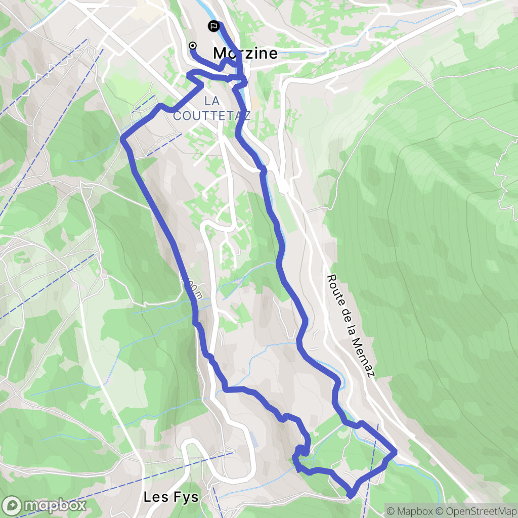 Morzine : carte du parcours de randonnée - France