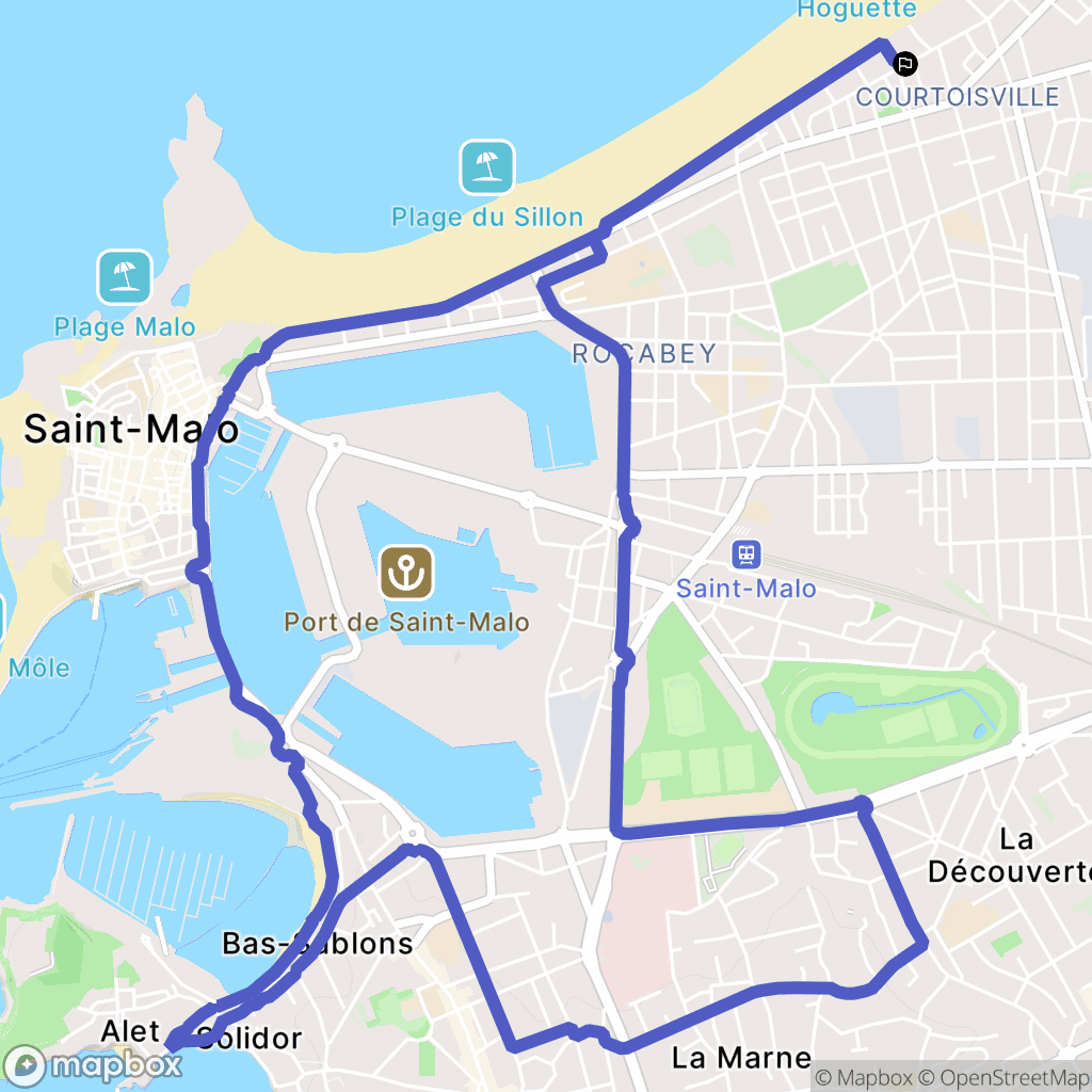 Saint-Malo : carte du parcours de randonnée - France