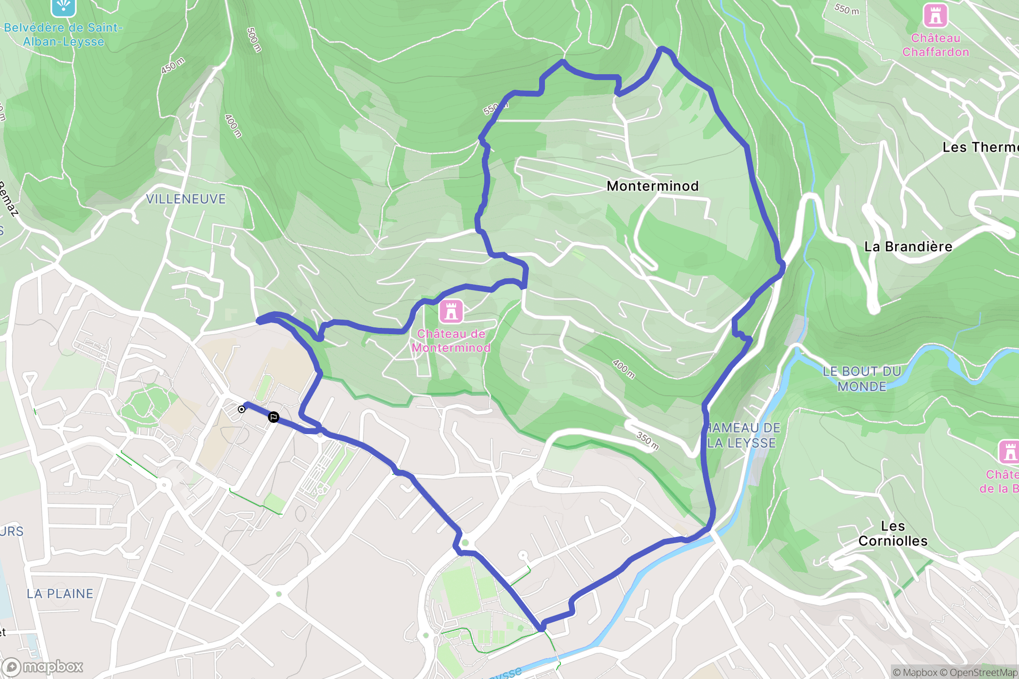 Saint-Alban-Leysse : carte du parcours de randonnée - France