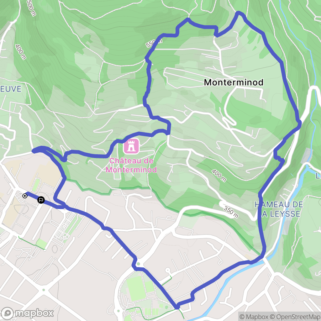 Saint-Alban-Leysse : carte du parcours de randonnée - France