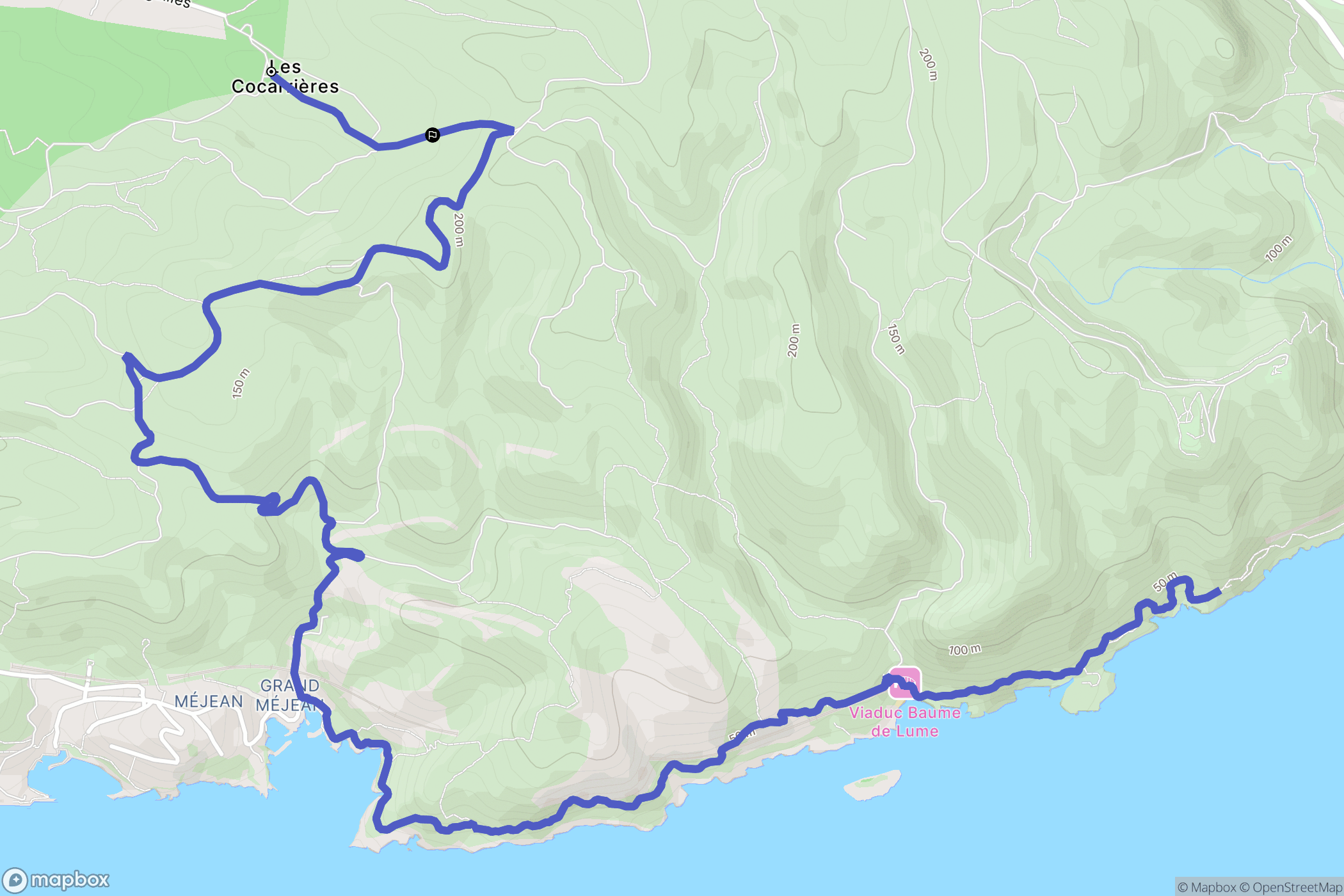 Ensuès-la-Redonne : carte du parcours de randonnée - France