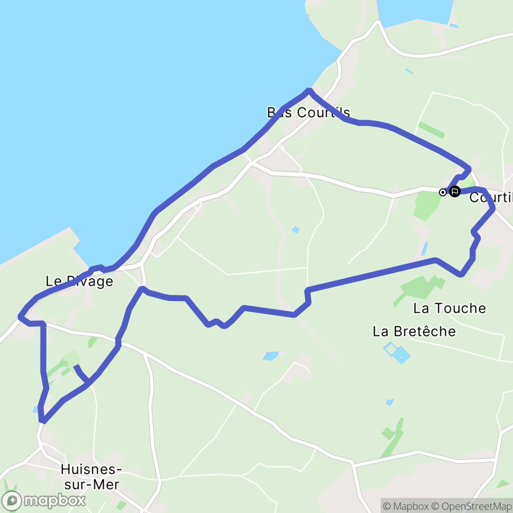 Courtils : carte du parcours de randonnée - France