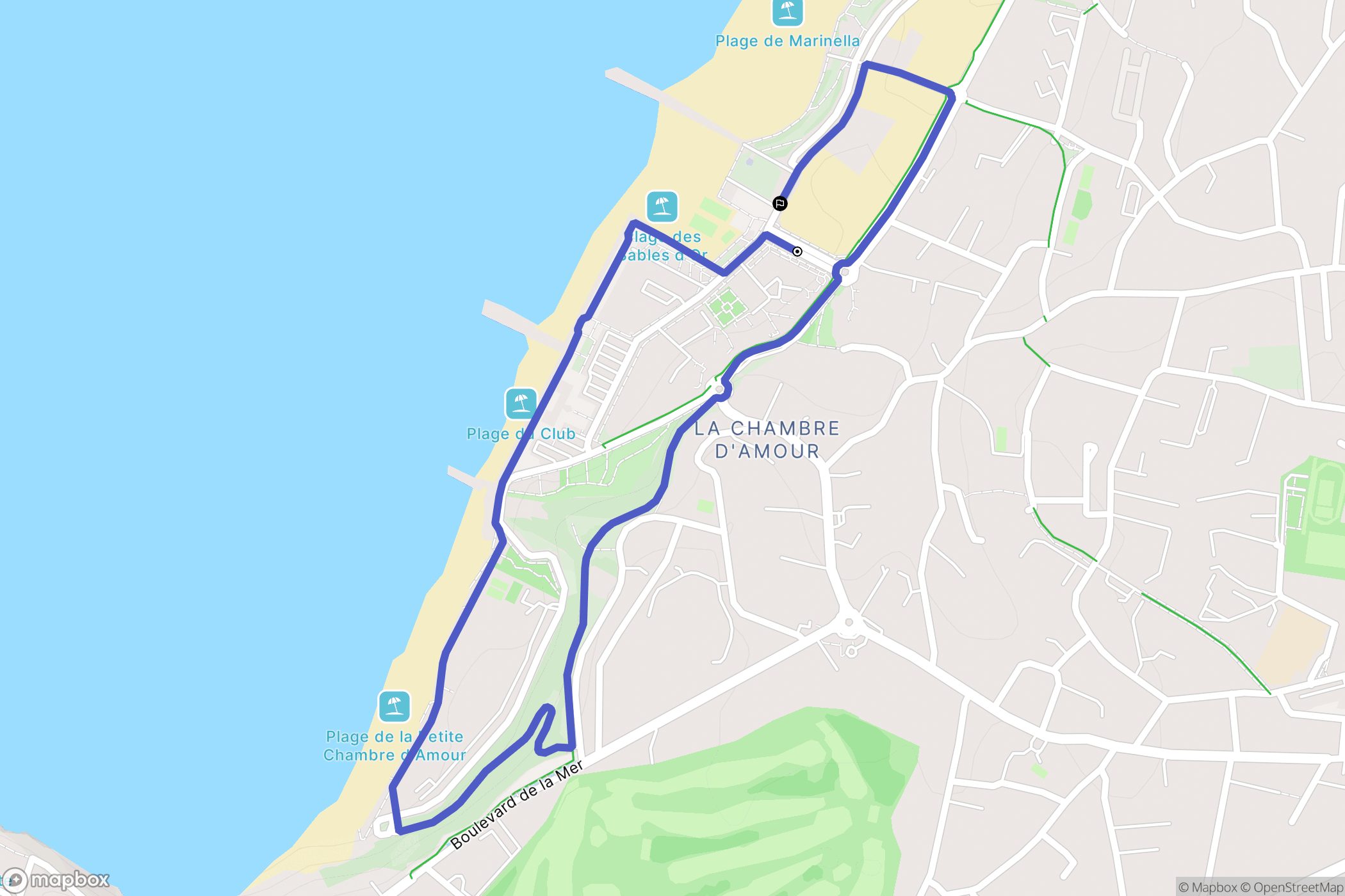 Anglet : carte du parcours de randonnée - France