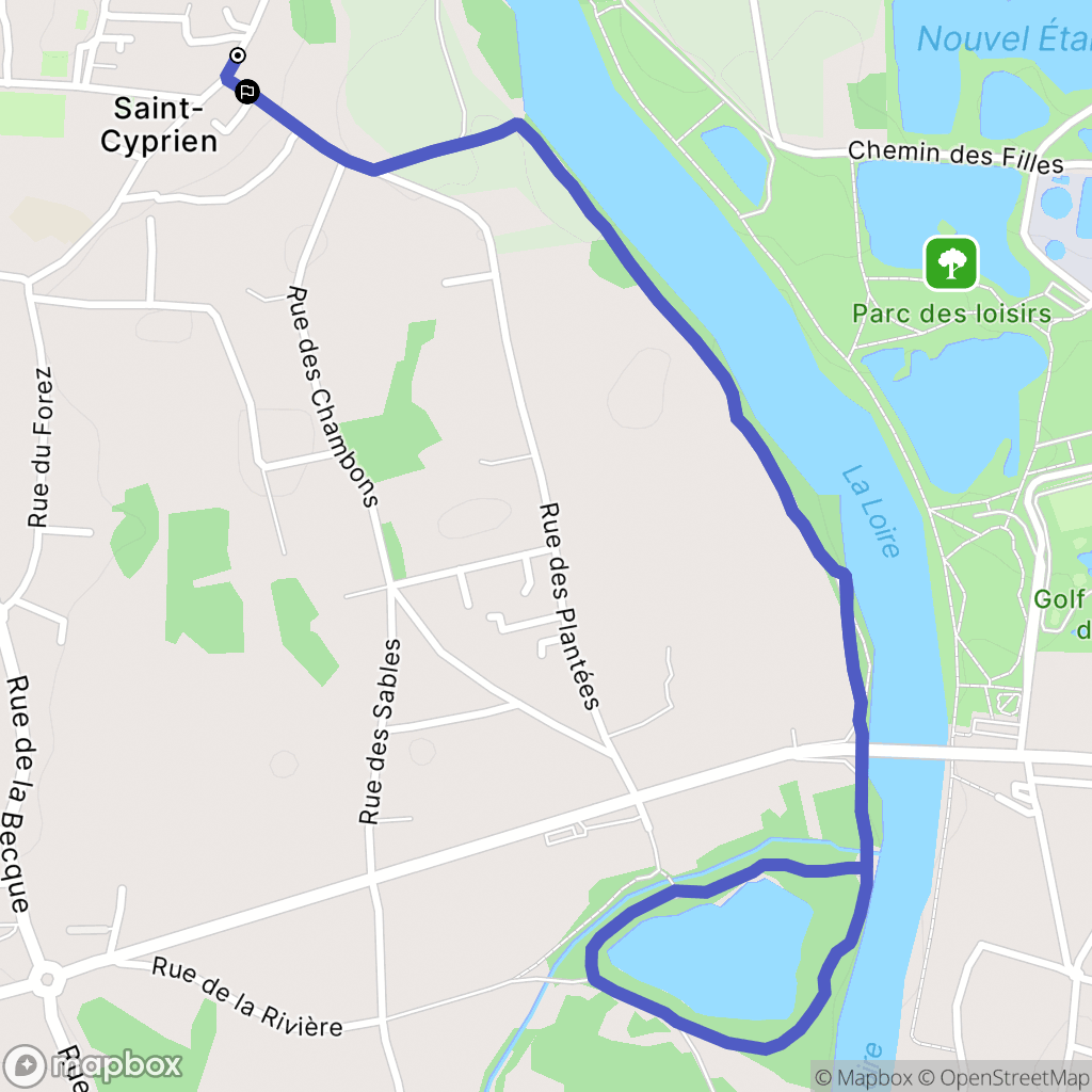 Saint-Cyprien : carte du parcours de randonnée - France