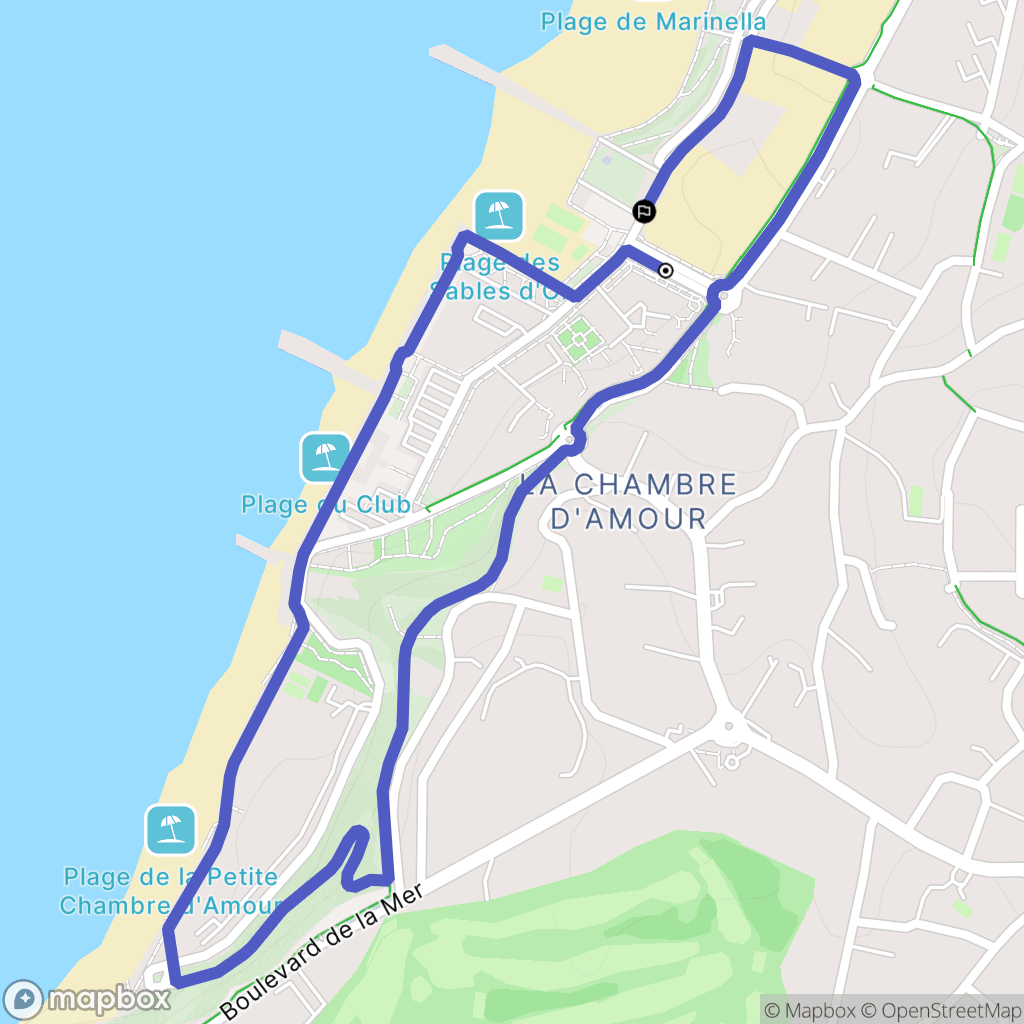 Anglet : carte du parcours de randonnée - France