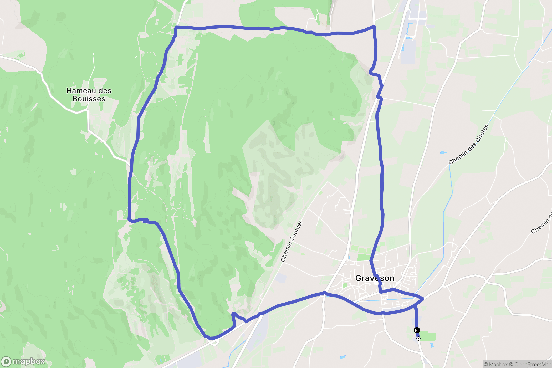 Graveson : carte du parcours de randonnée - France