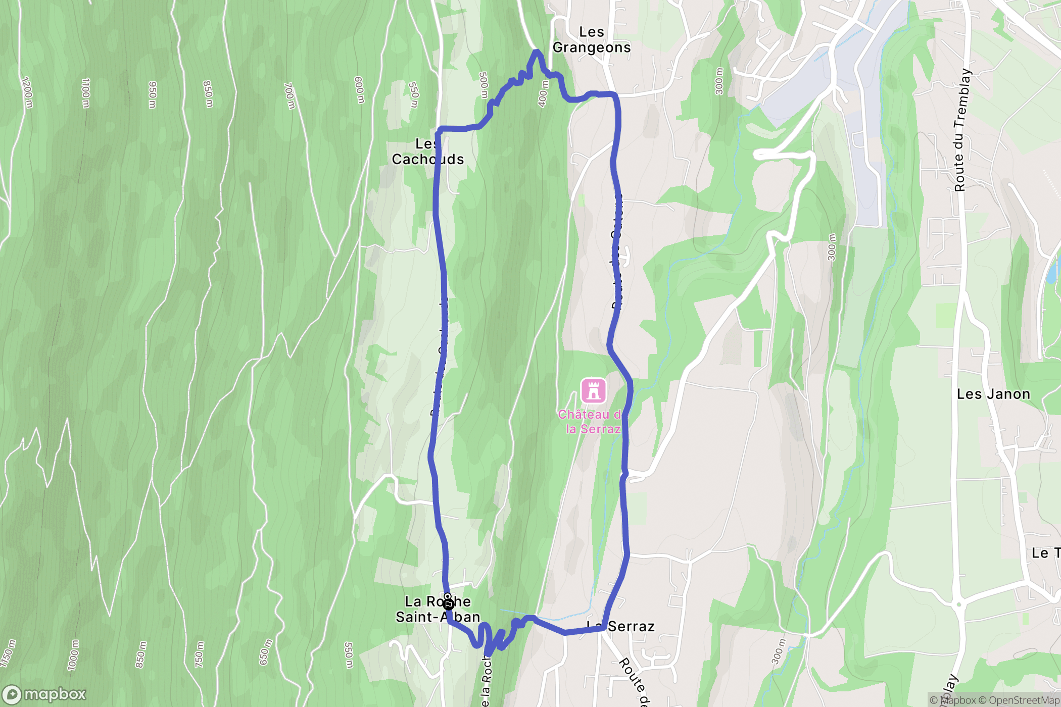 Le Bourget-du-Lac : carte du parcours de randonnée - France
