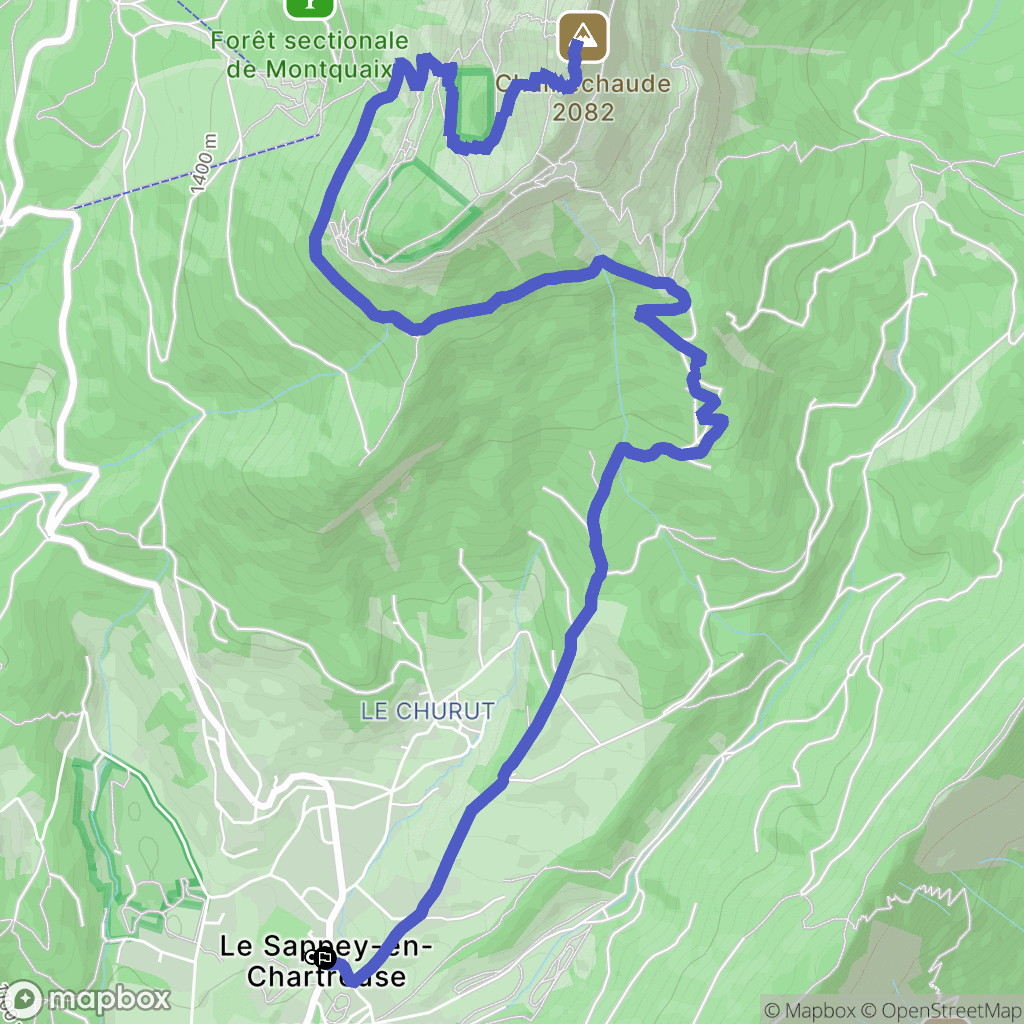 Le Sappey-en-Chartreuse : carte du parcours de randonnée - France