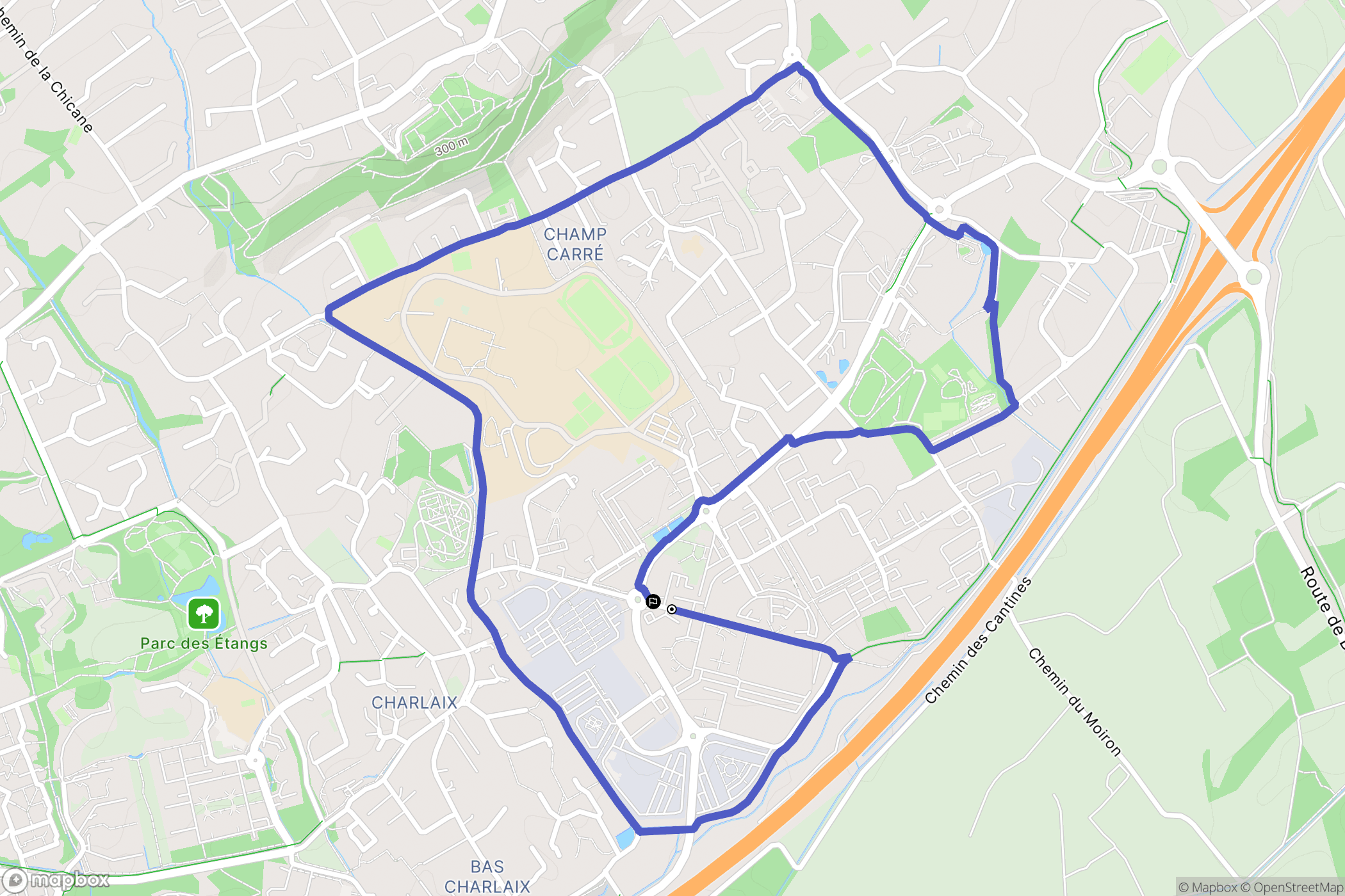 Montbonnot-Saint-Martin : carte du parcours de randonnée - France