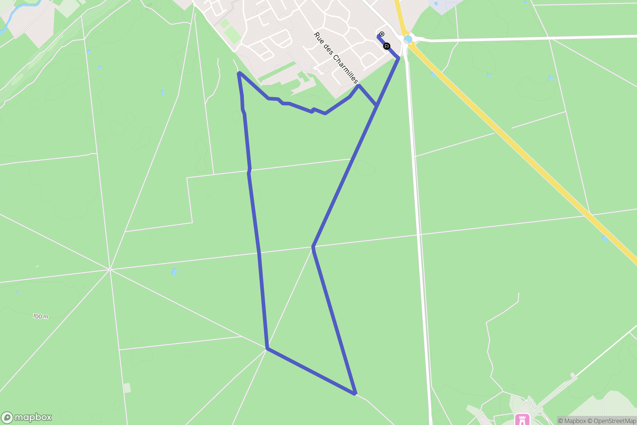Saint-Gervais-la-Forêt : carte du parcours de randonnée - France