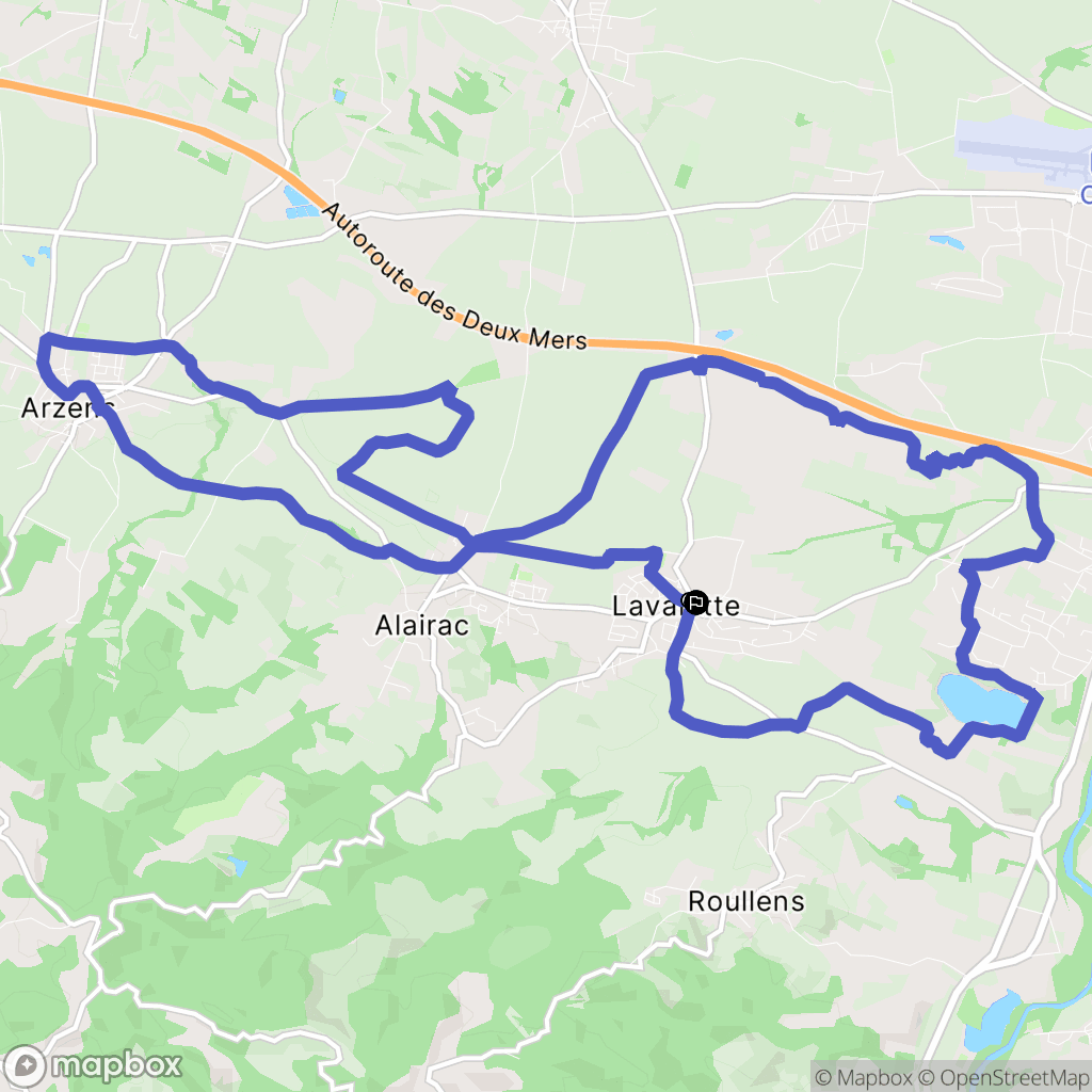 Lavalette : carte du parcours de randonnée - France