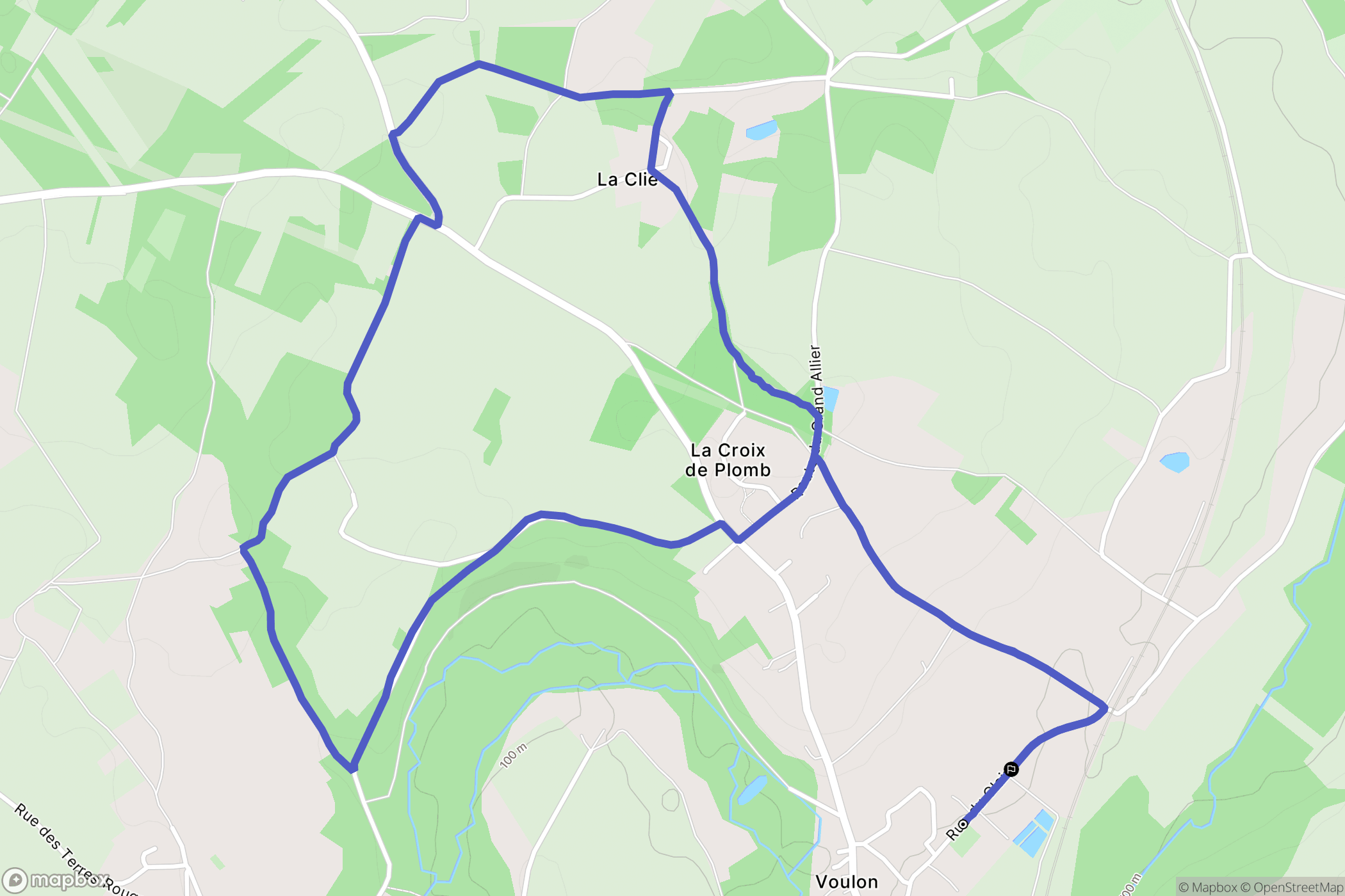 Voulon : carte du parcours de randonnée - France