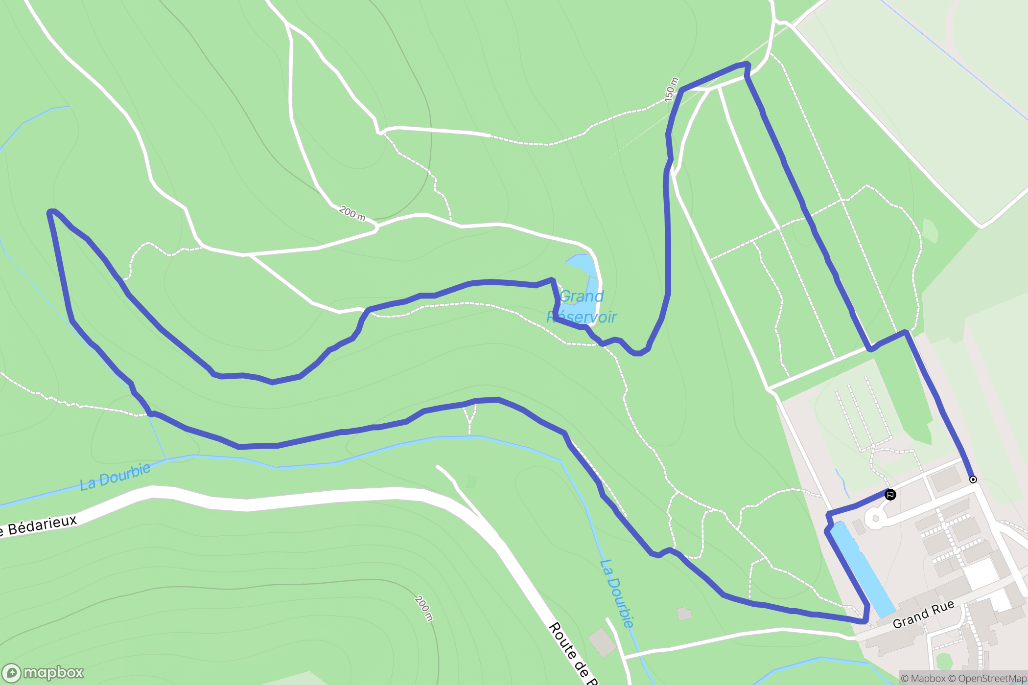 Villeneuvette : carte du parcours de randonnée - France
