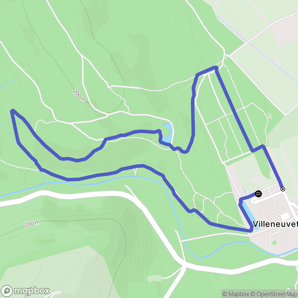 Villeneuvette : carte du parcours de randonnée - France