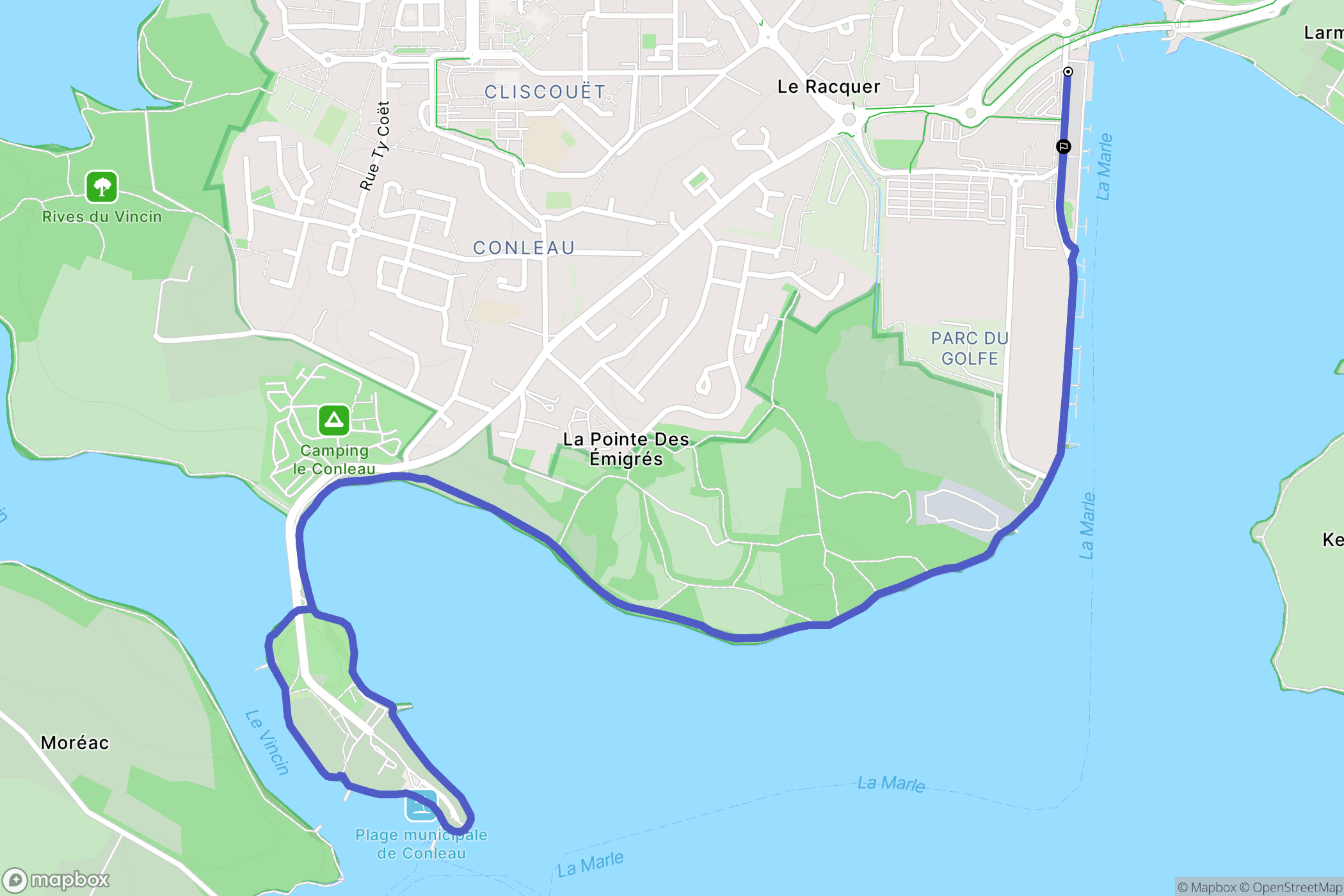 Vannes : carte du parcours de randonnée - France
